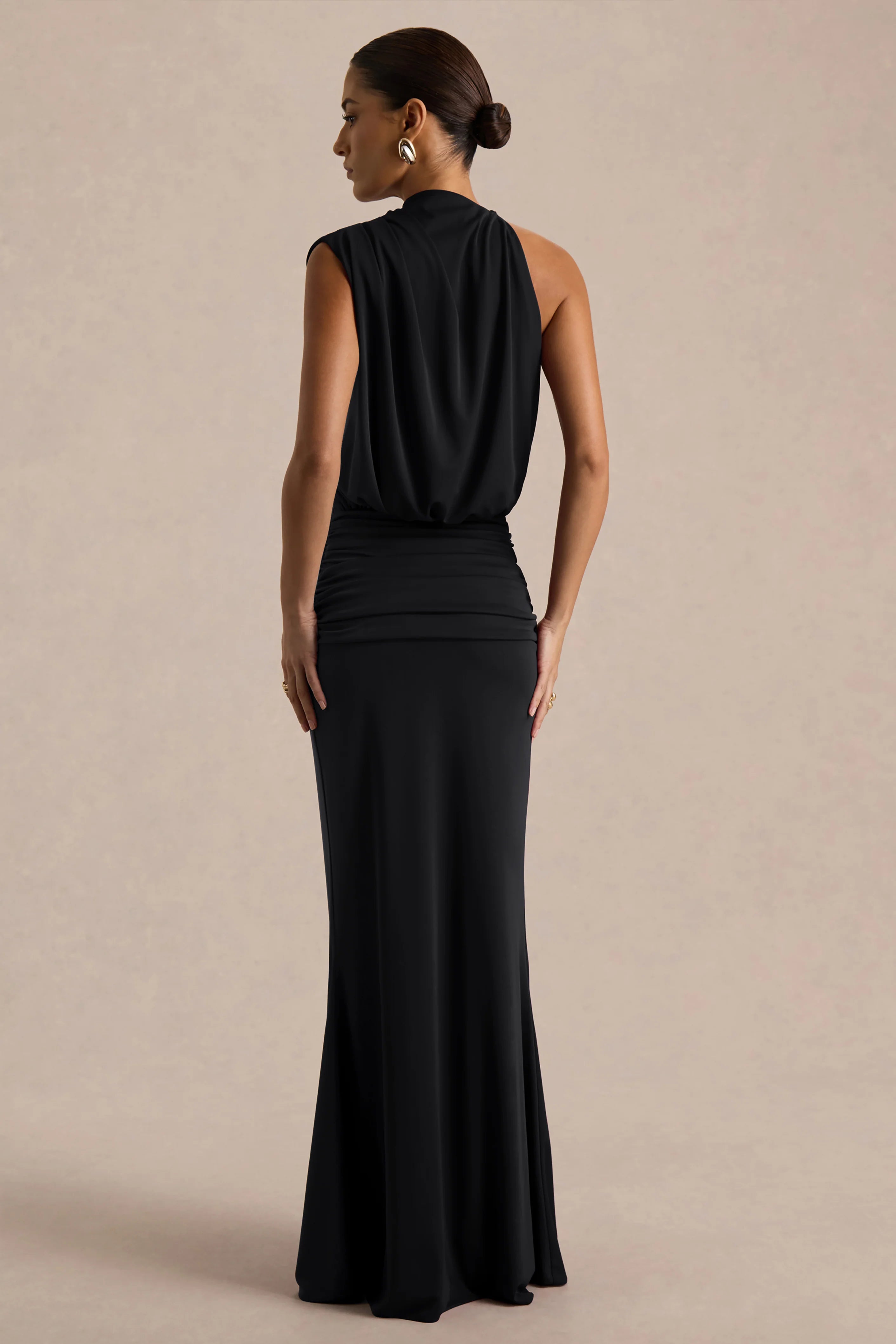 Umaira Black High Neck Maxi Dress