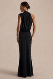 Umaira Black High Neck Maxi Dress