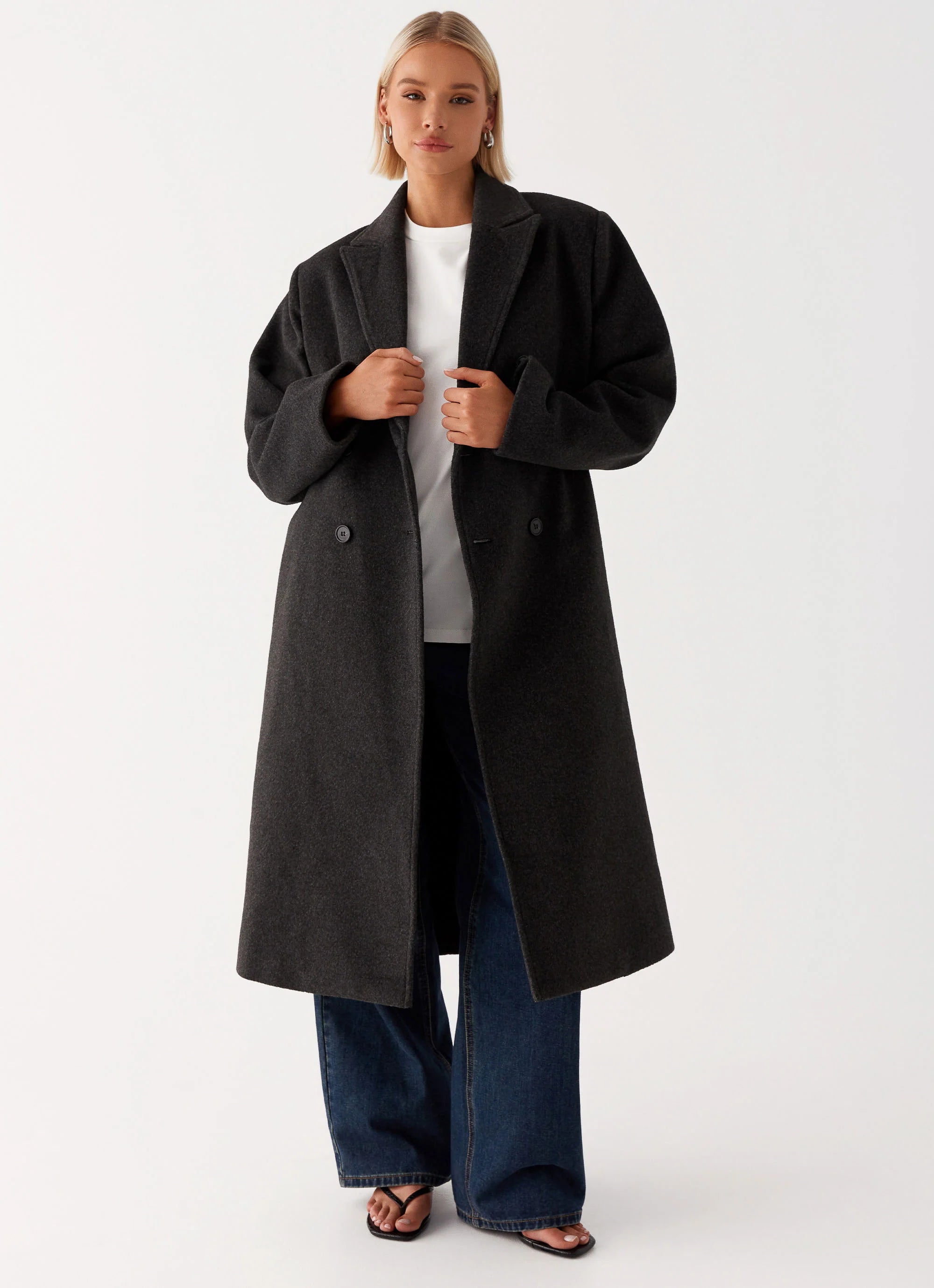 Gianni Double Breast Coat Charcoal