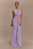 Bonnie Slinky And Lace Maxi Dress Lilac