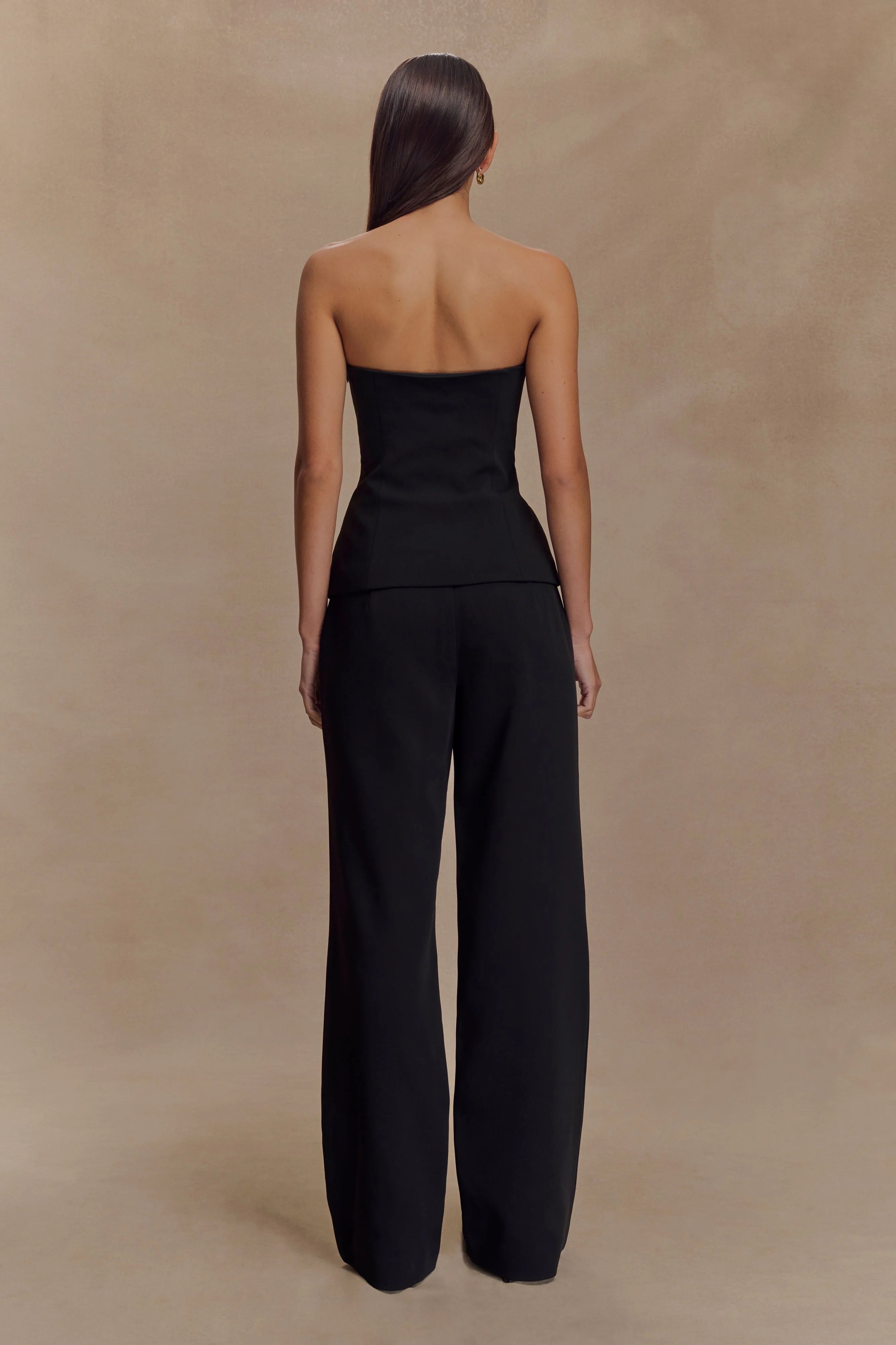 Lindie Strapless Suiting Top Black