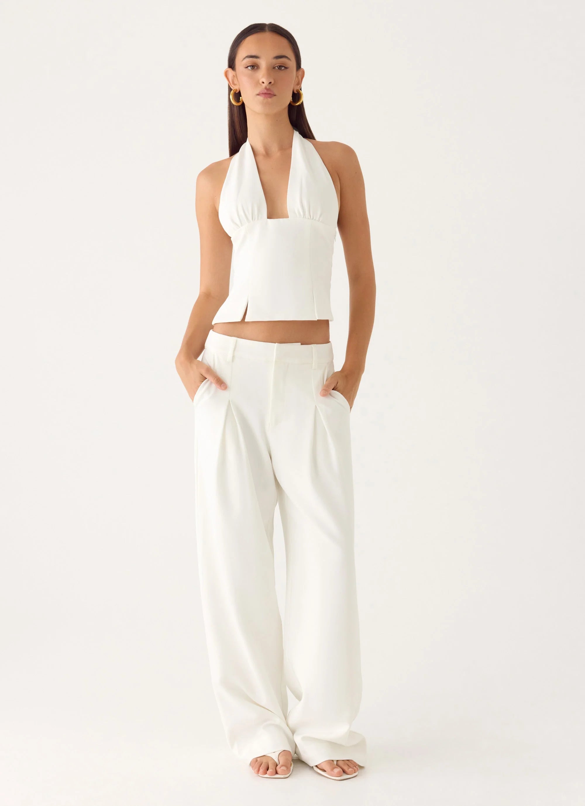 Sora Low Rise Pant - White