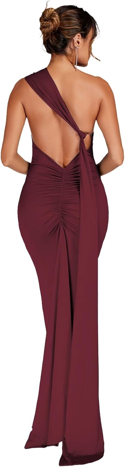 Women Sexy Backless Dress Bodycon Sleeveless Open Back Maxi Dress Formal Cocktail Wedding Guest