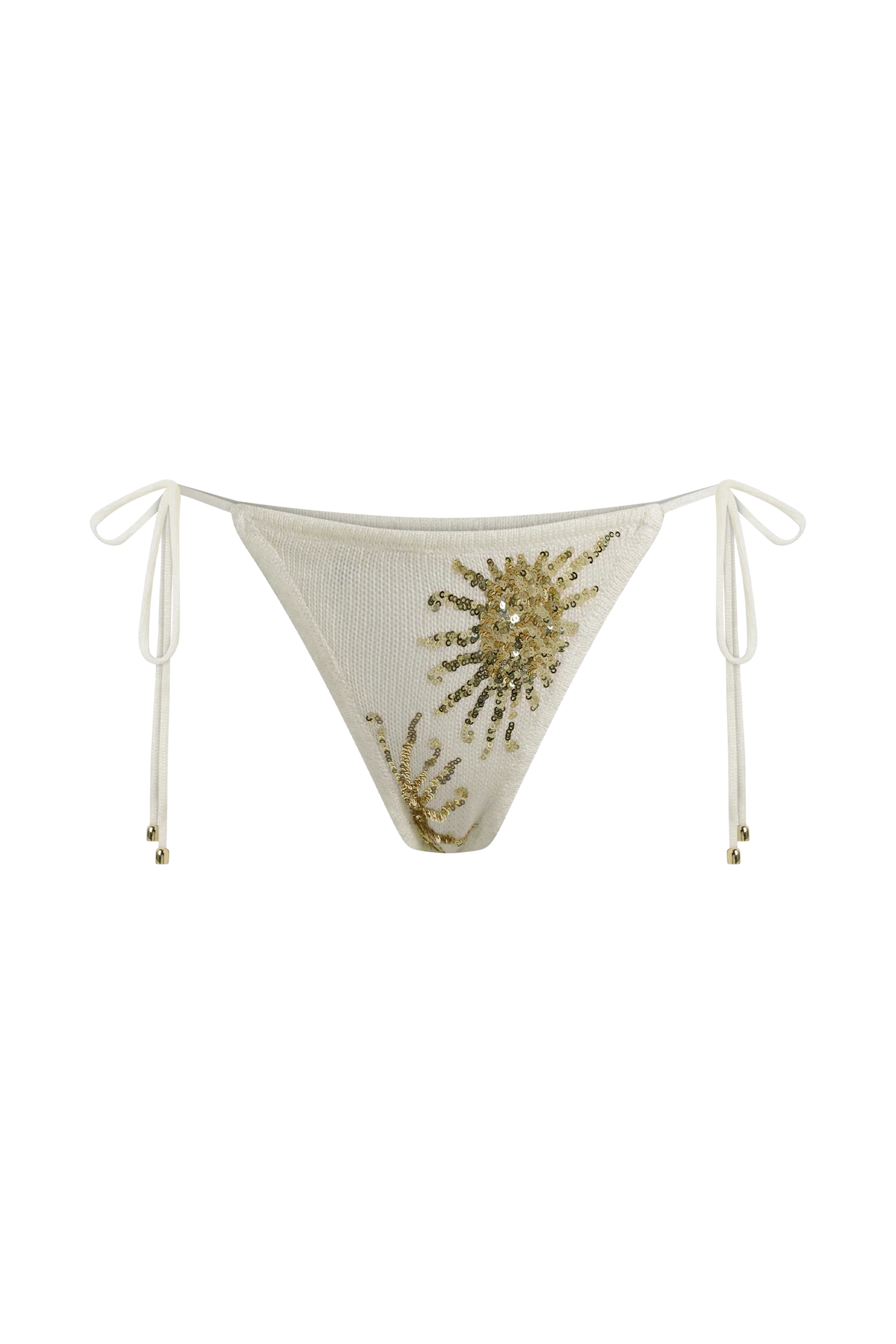 Huntleigh Crochet Bikini Bottom White Gold Sunshine Print