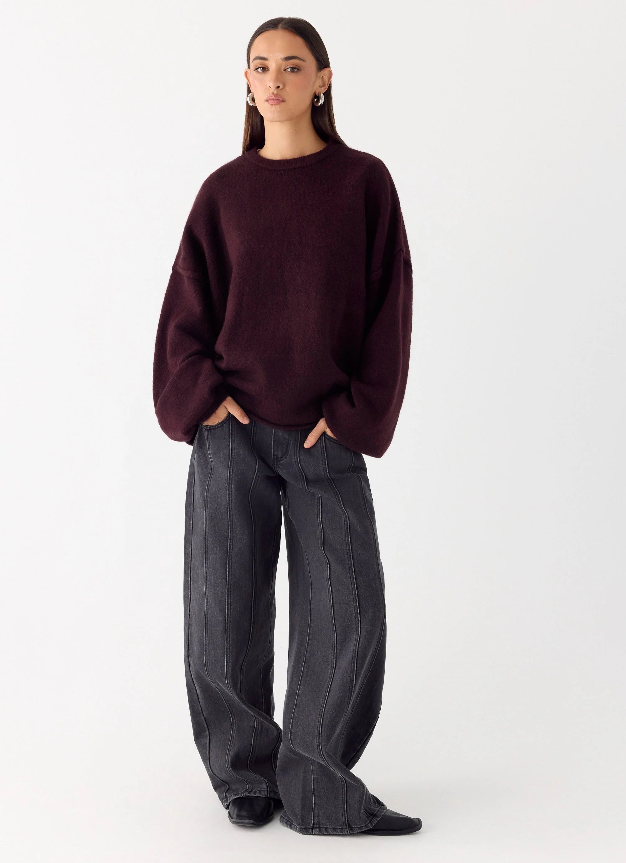 Jack Oversized Knit Sweater Plum