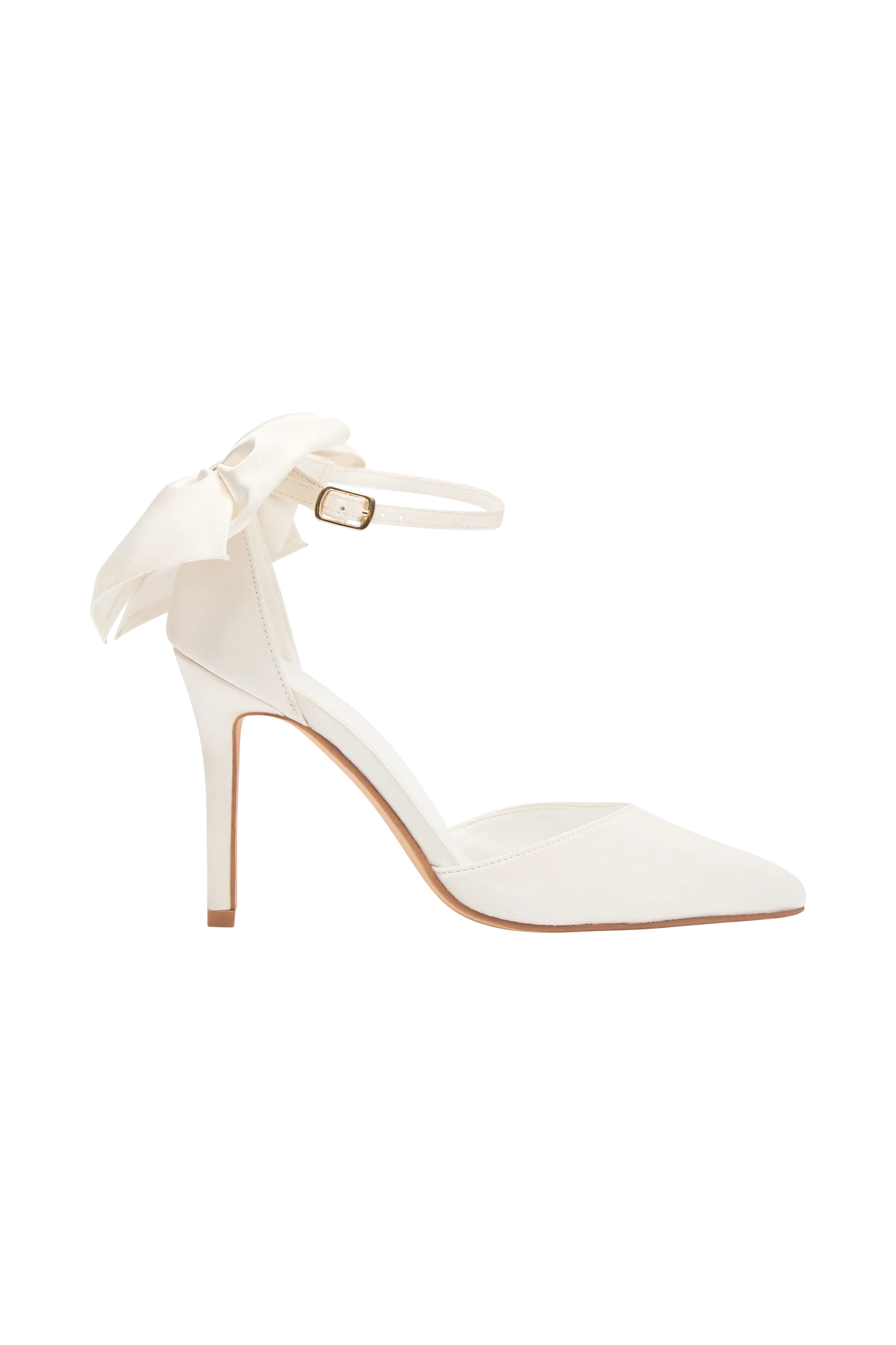 Charmed Satin Bow Heel White