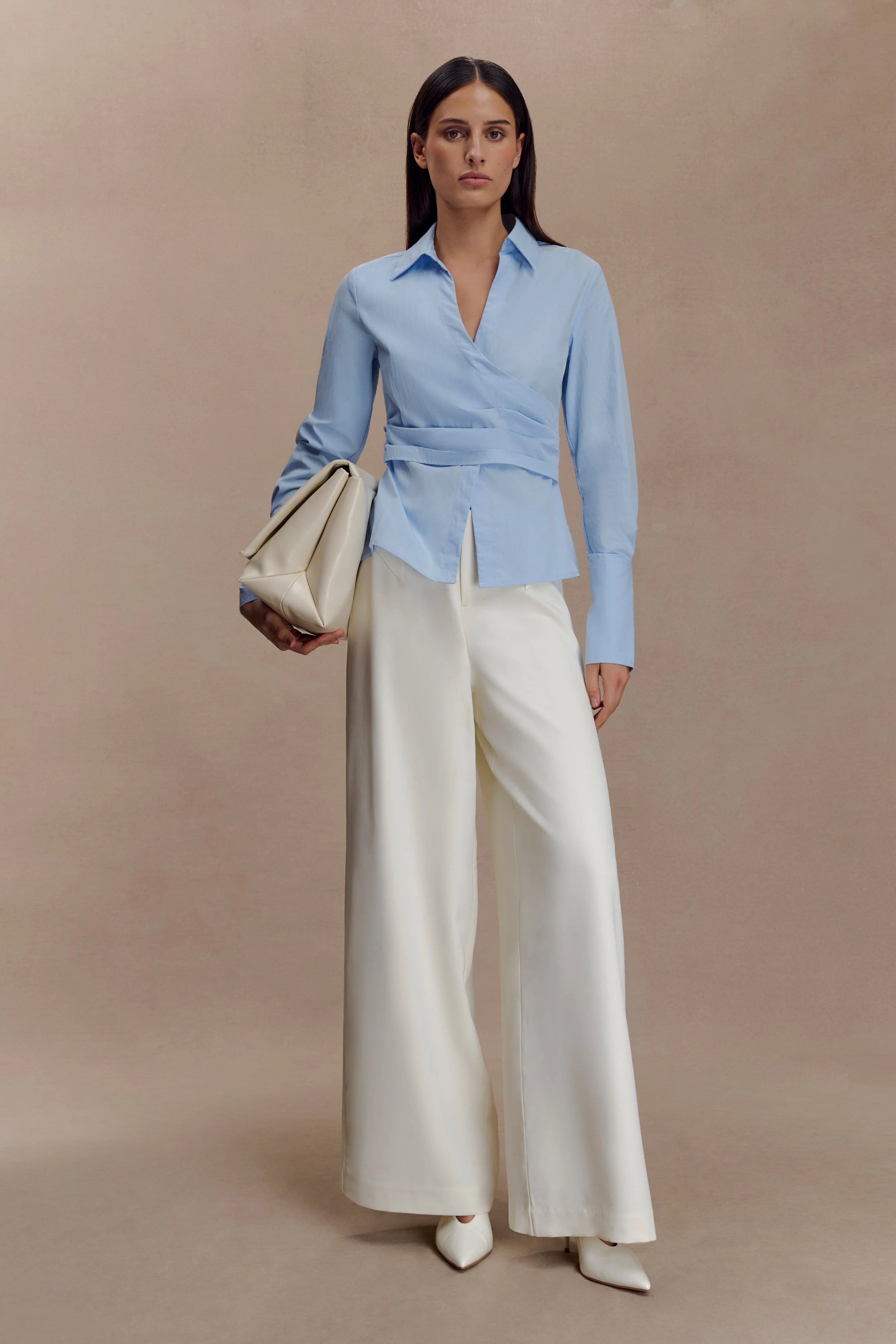 Arlo Wide Leg Suiting Trouser Ivory
