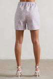 Florenza Mauve Lace High Waist Tailored Shorts