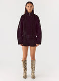 Marlow Faux Suede Jacket Black