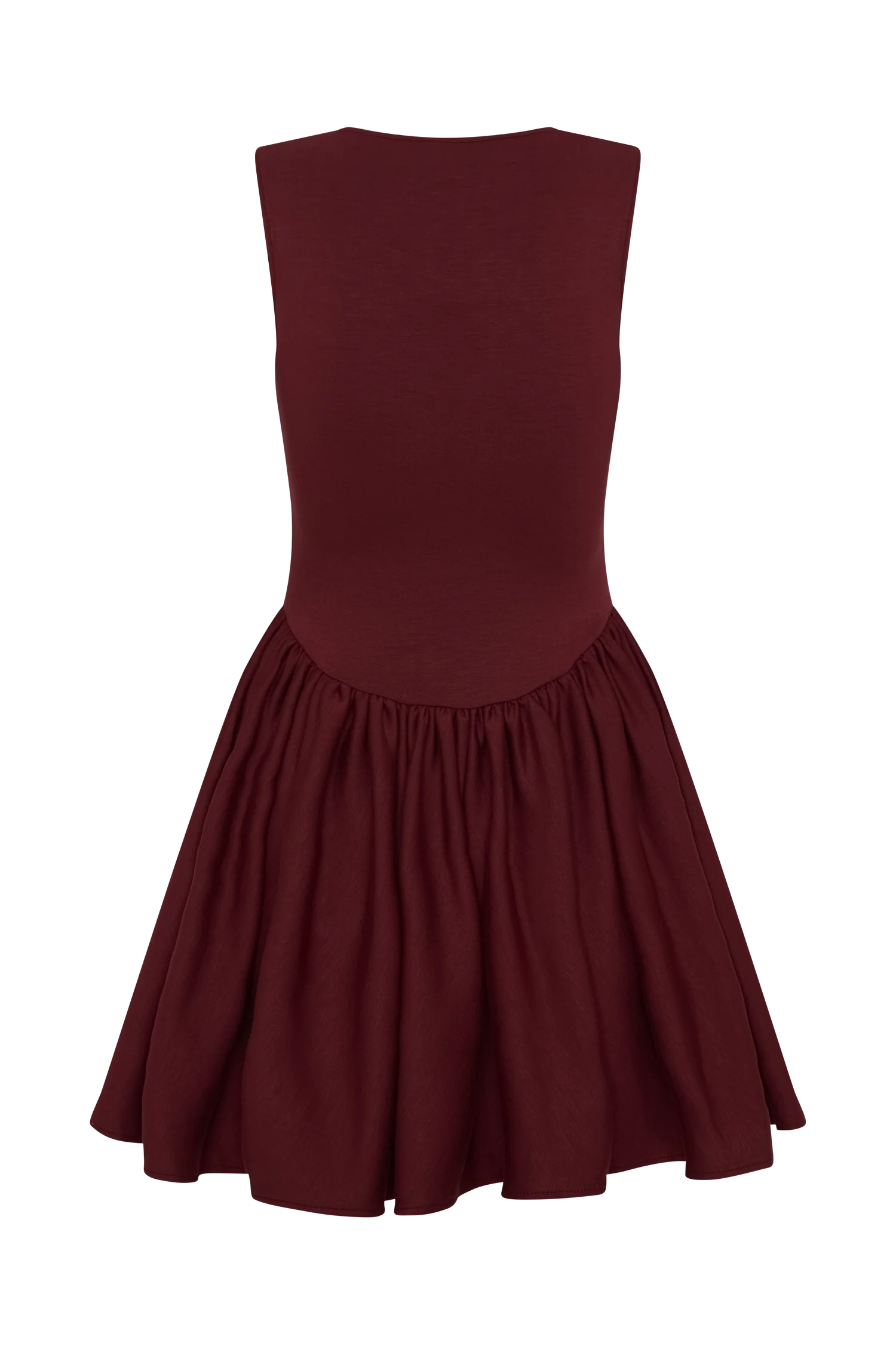 Sharon Scuba Jersey Mini Dress Wine