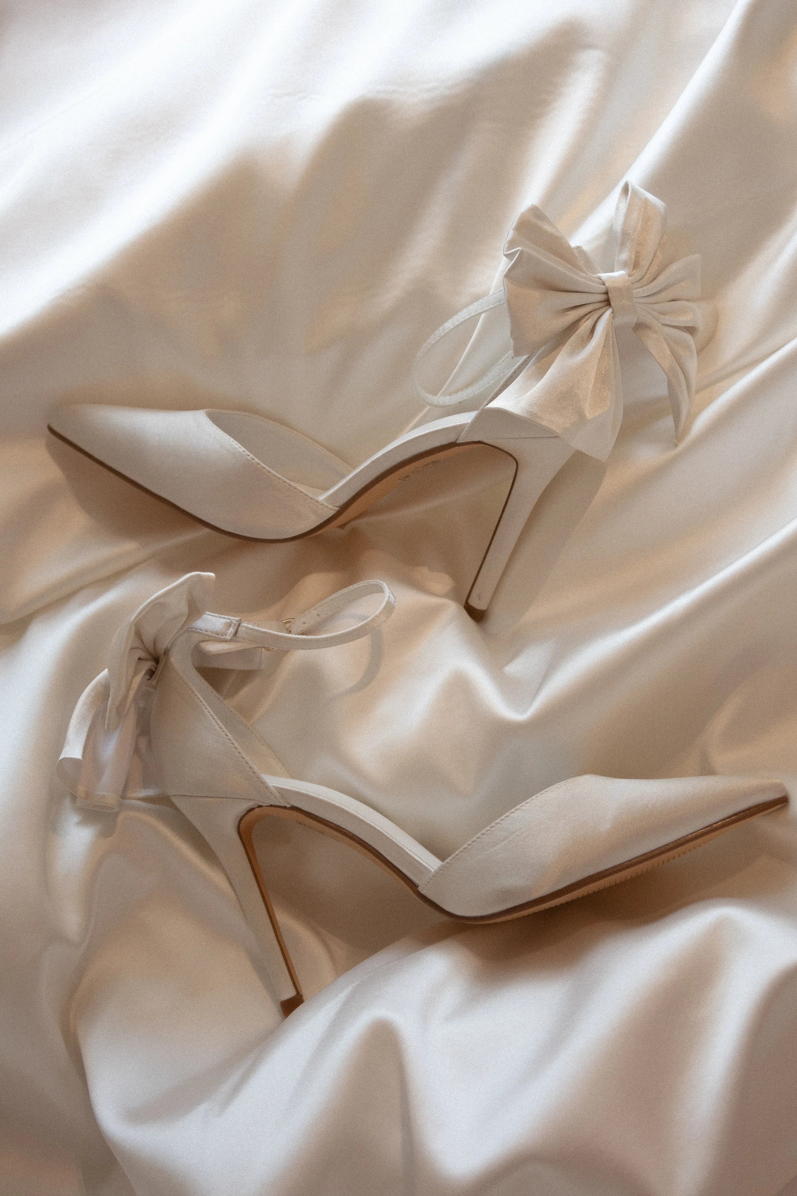 Charmed Satin Bow Heel White