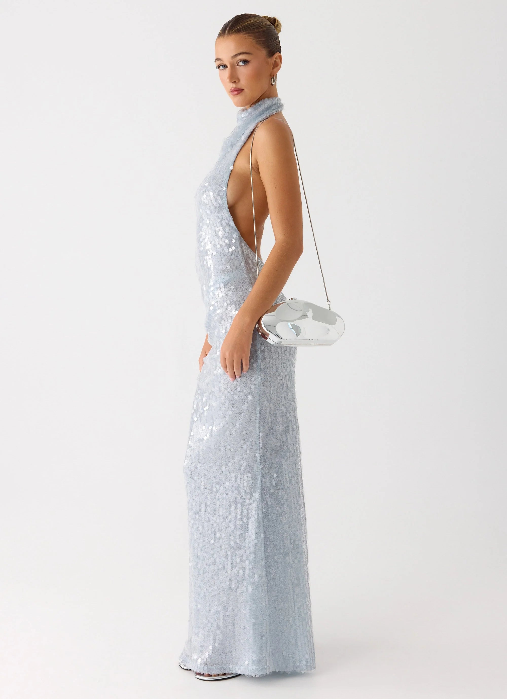 Aveline Clutch Bag Silver