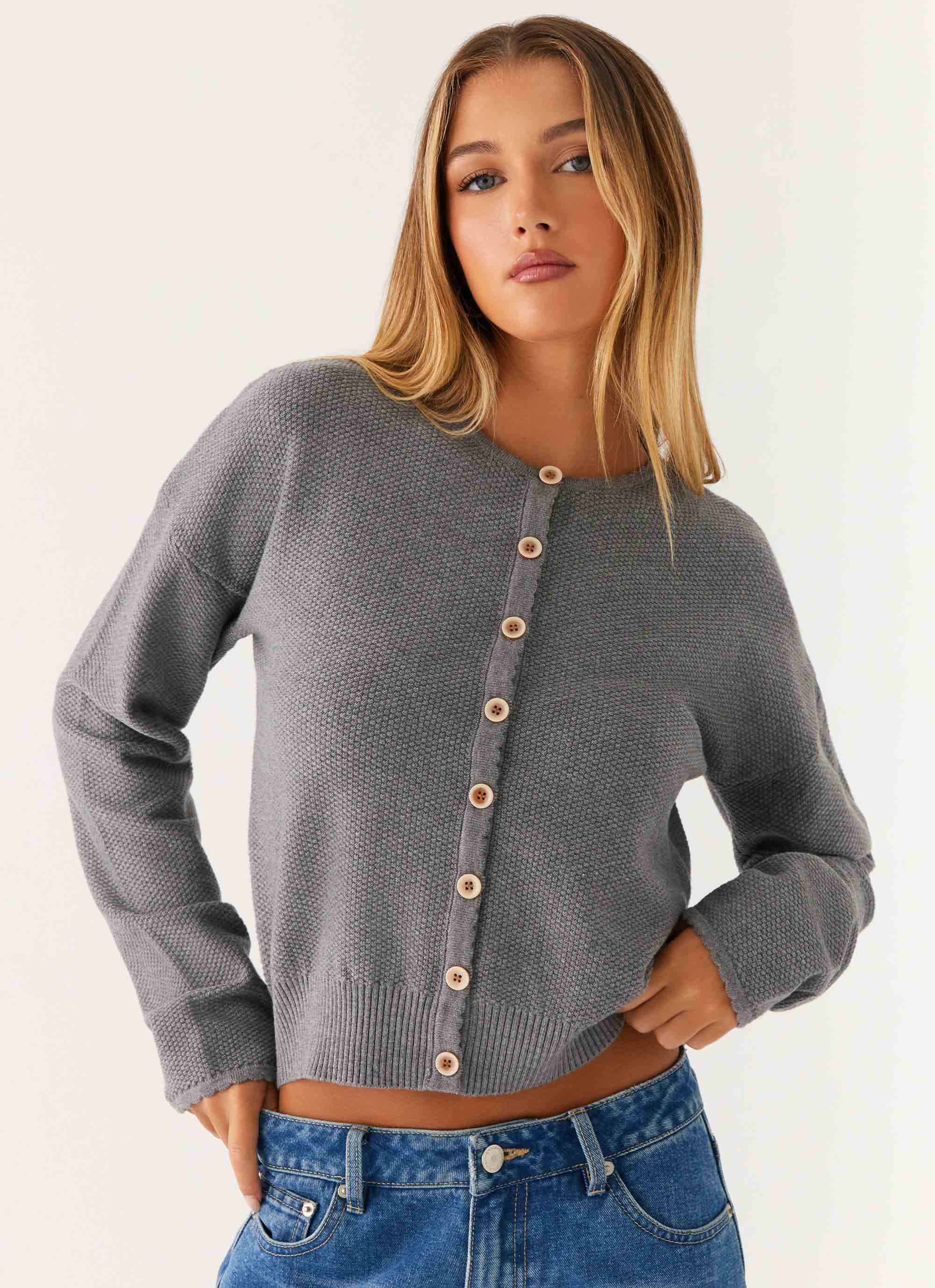 Etty Knit Cardigan Dark Grey