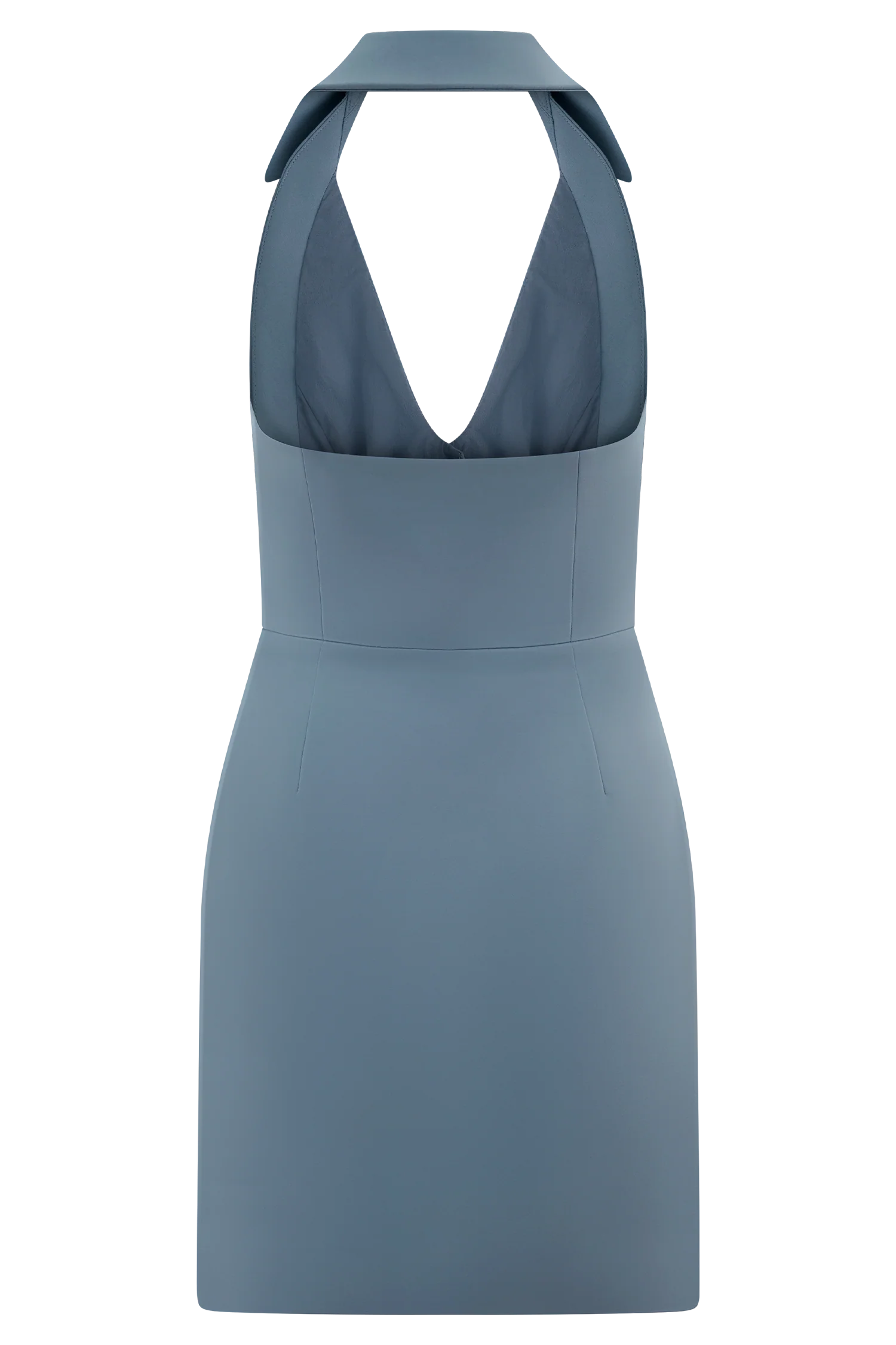 Ruth Cotton Halter Mini Dress Ocean Blue