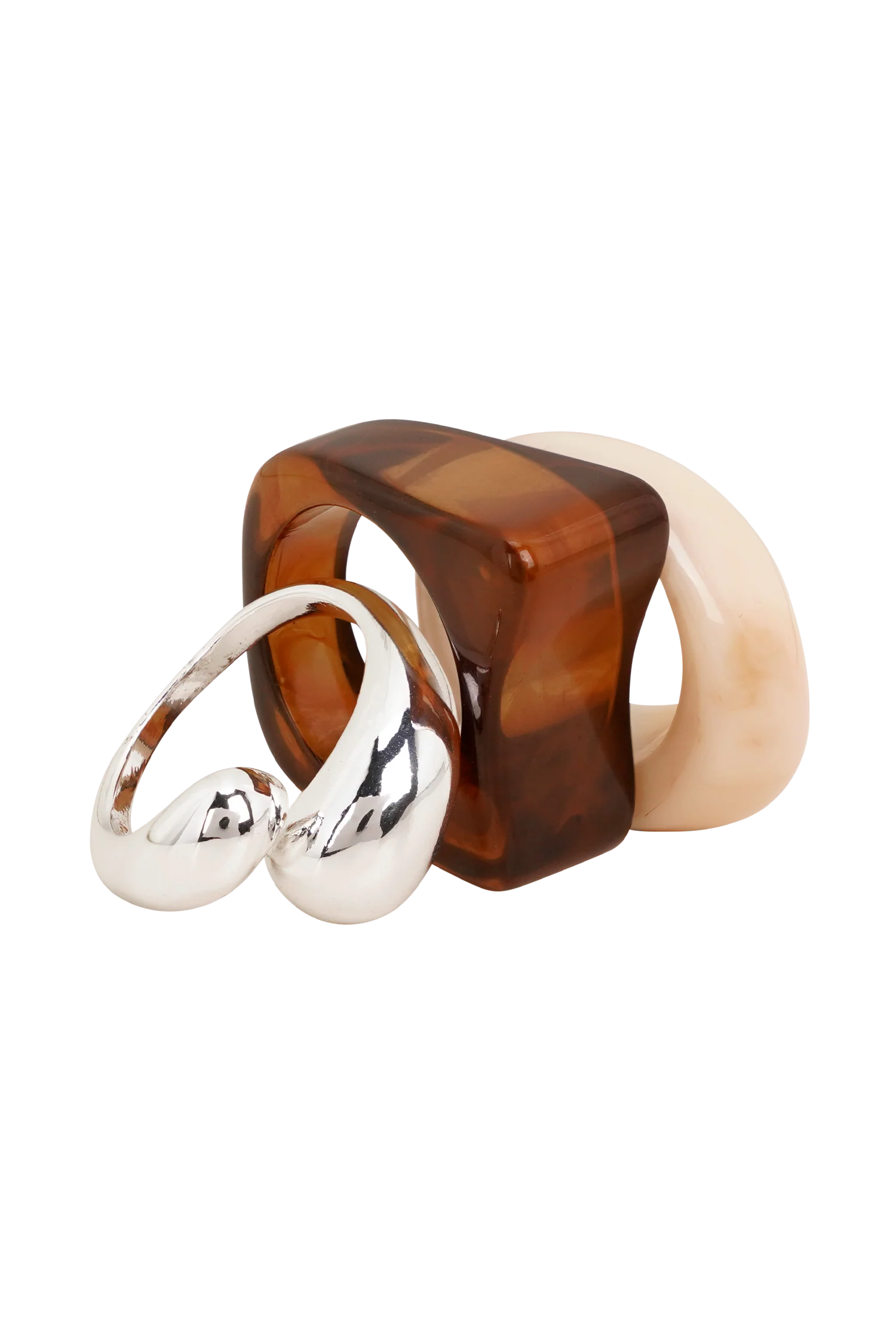 Romeo 3 Stack Ring Set Silver