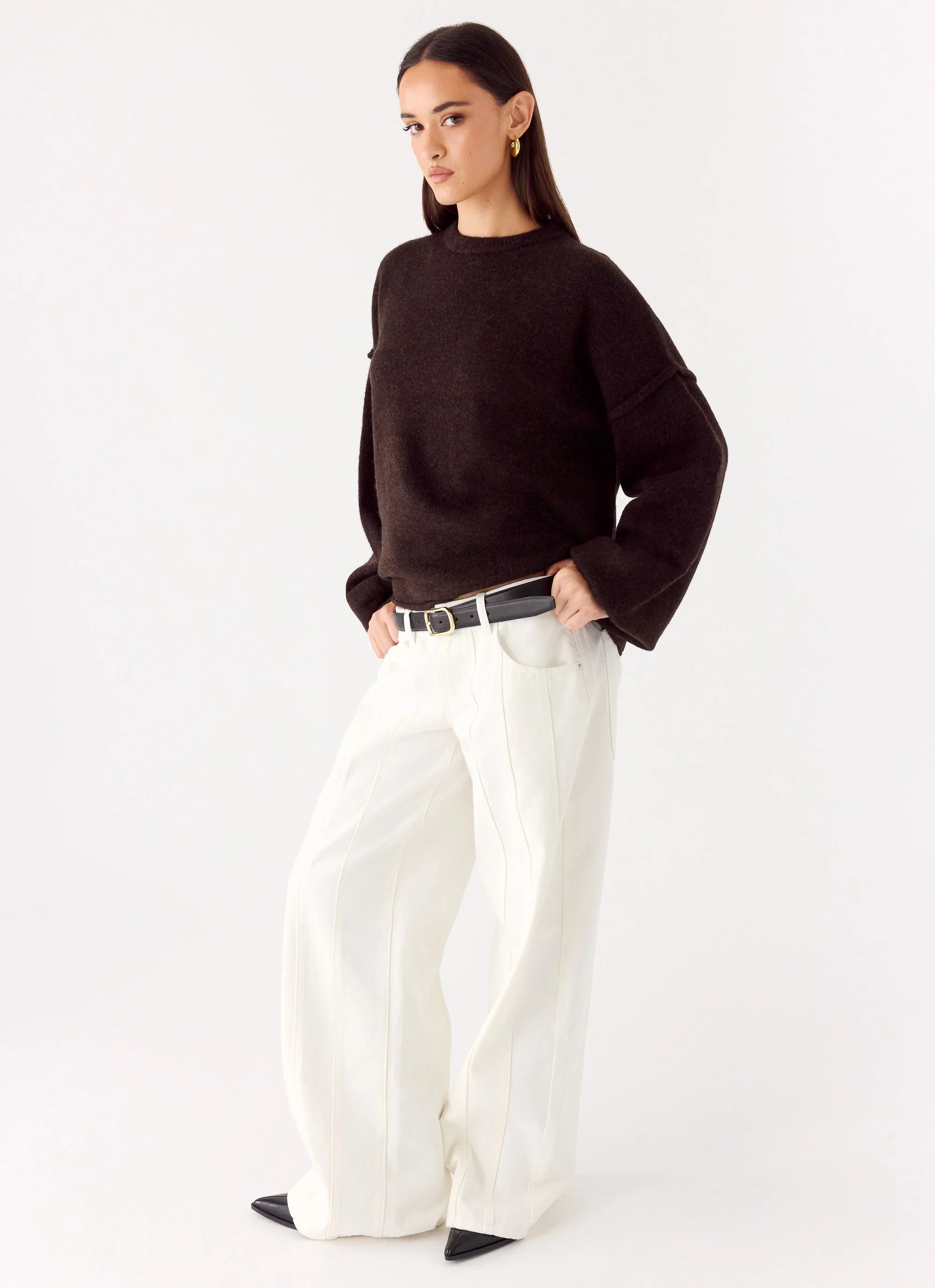 Jack Oversized Knit Sweater Chocolate