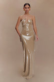Winston Strapless Sequin Maxi Dress Taupe