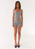 Clayton Tailored Shorts Black Gingham
