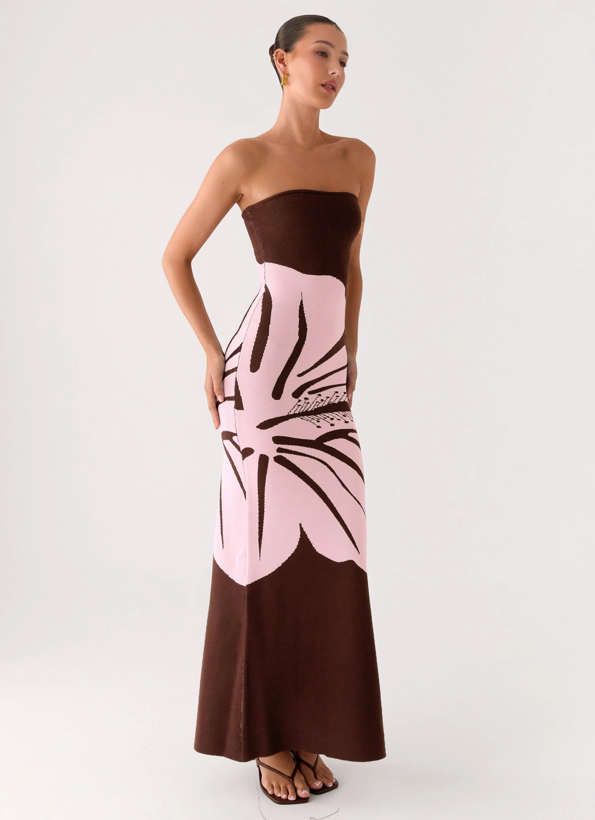 Jala Strapless Knit Maxi Dress Espresso Meadow