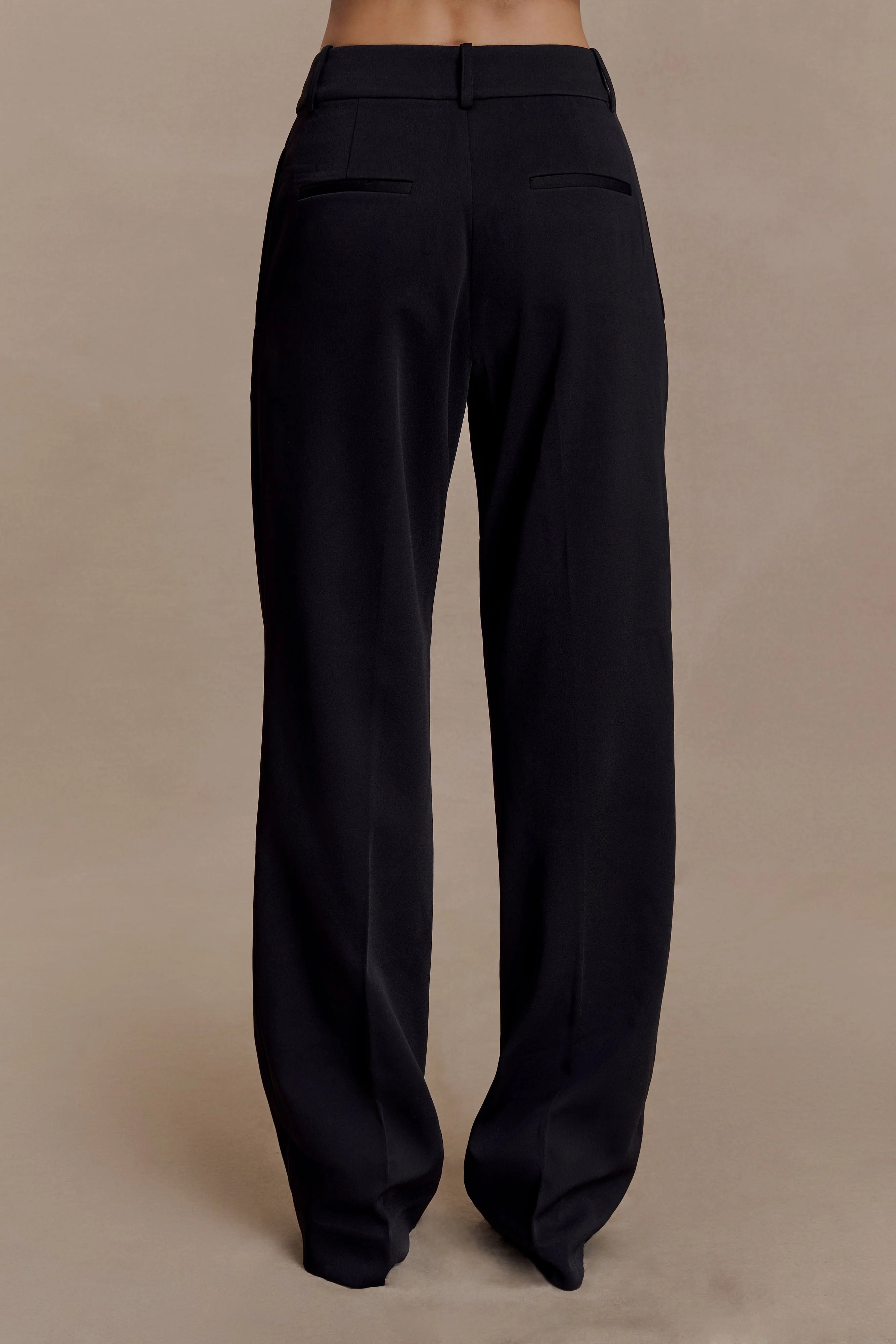 Fatima Satin Straight Leg Pant Black