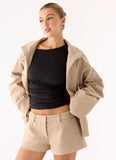 Marlow Faux Suede Jacket Cream