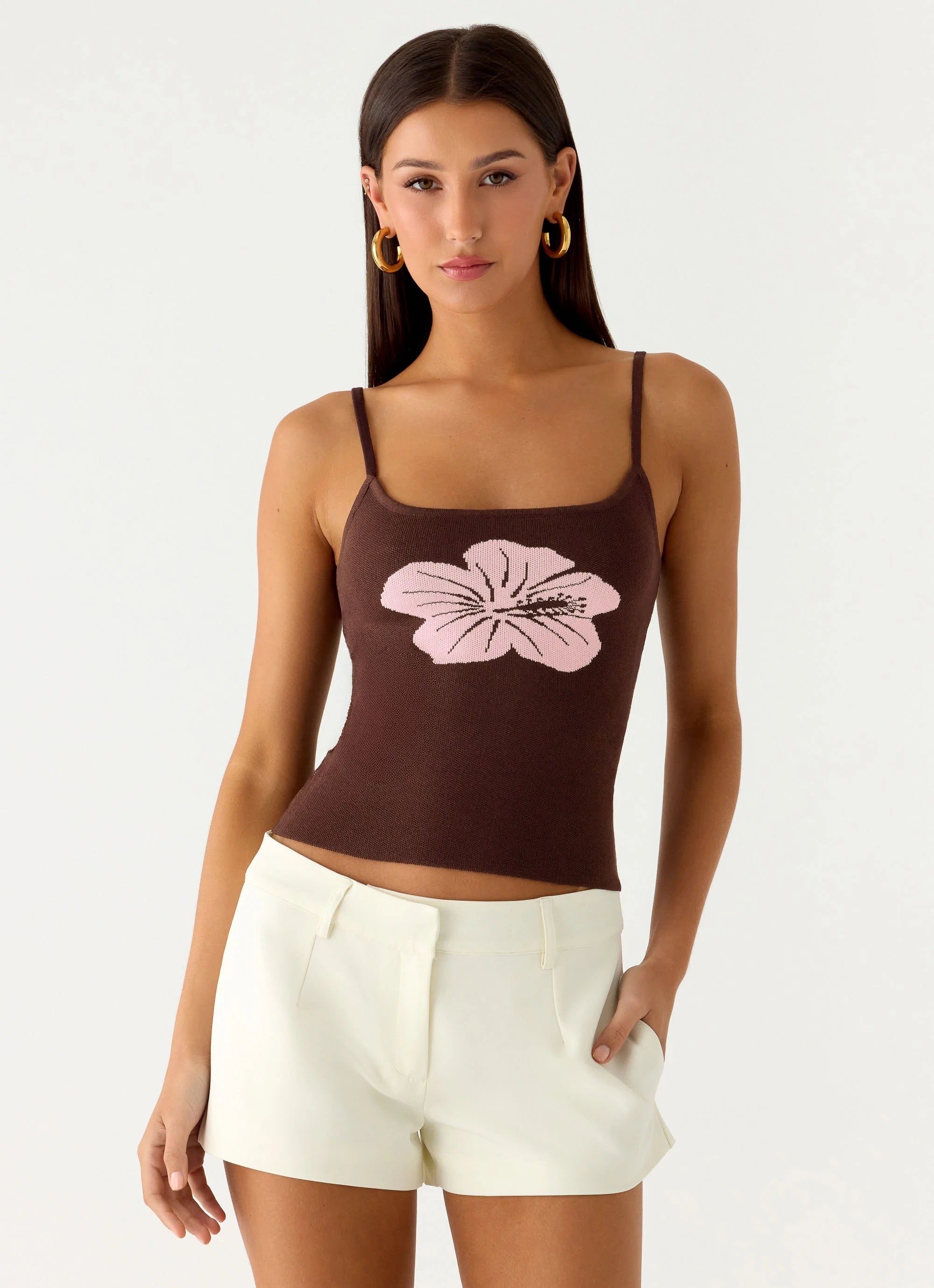 Ofira Knit Tank Top Espresso Meadow