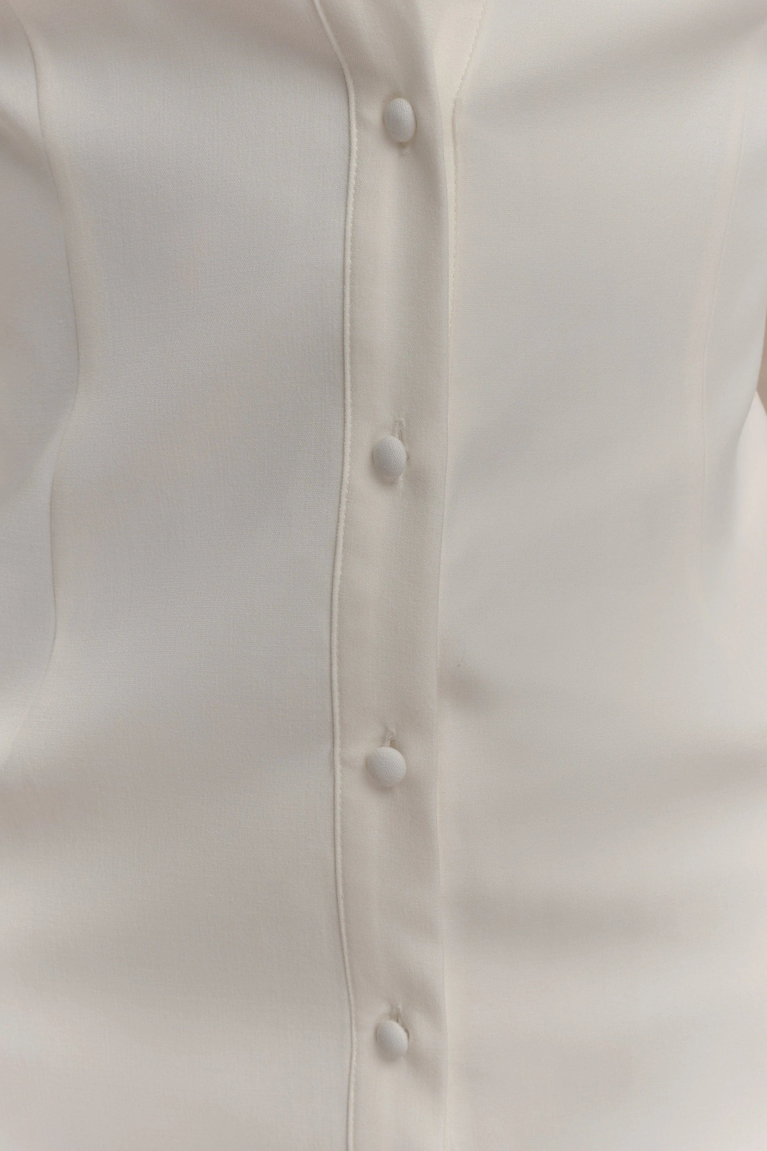 Dorian Fitted Shirt Midi Dress White
