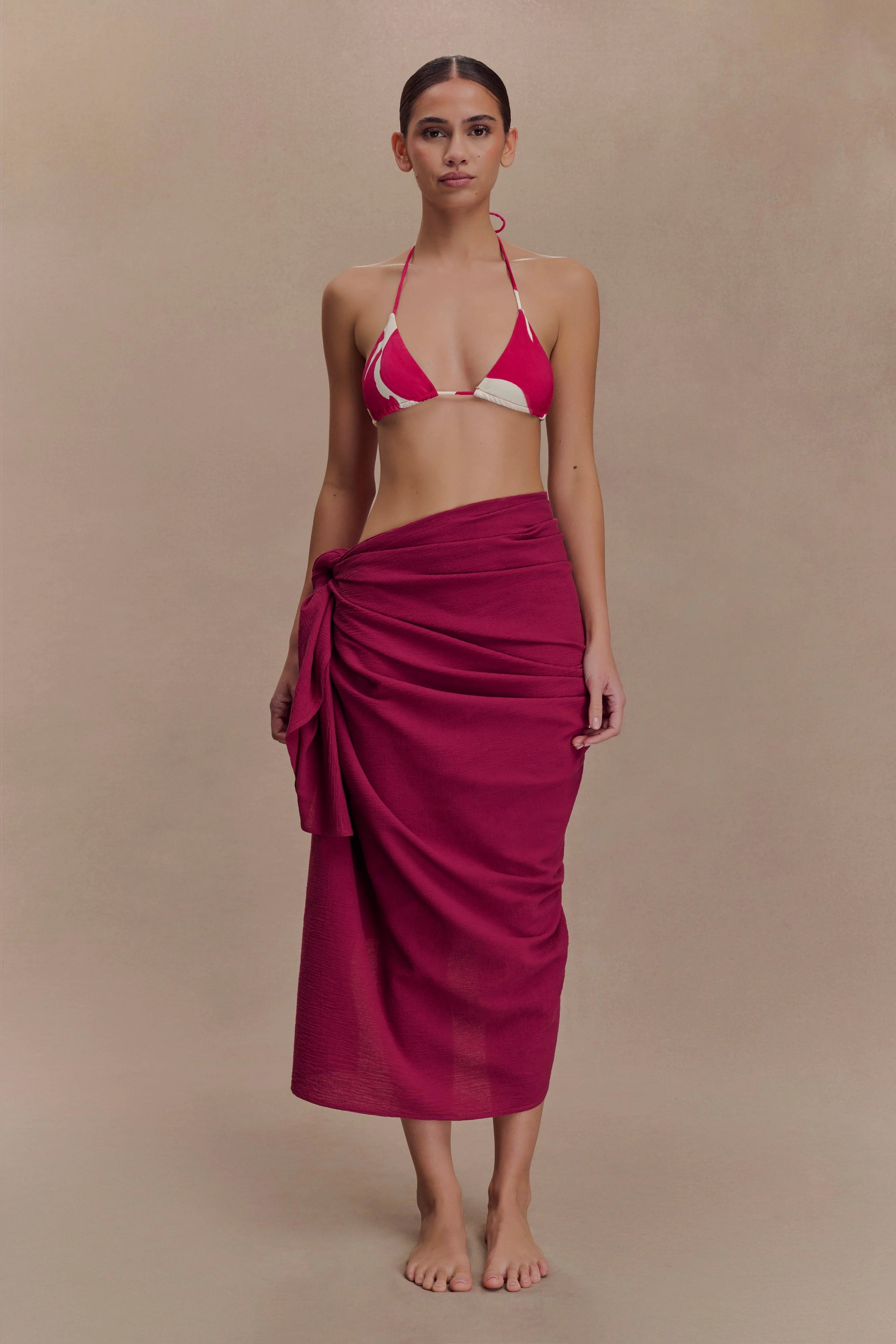 Evie Cotton Sarong Wine