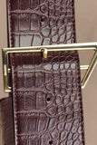 Maria Faux Leather Crocodile Shoulder Bag Chocolate