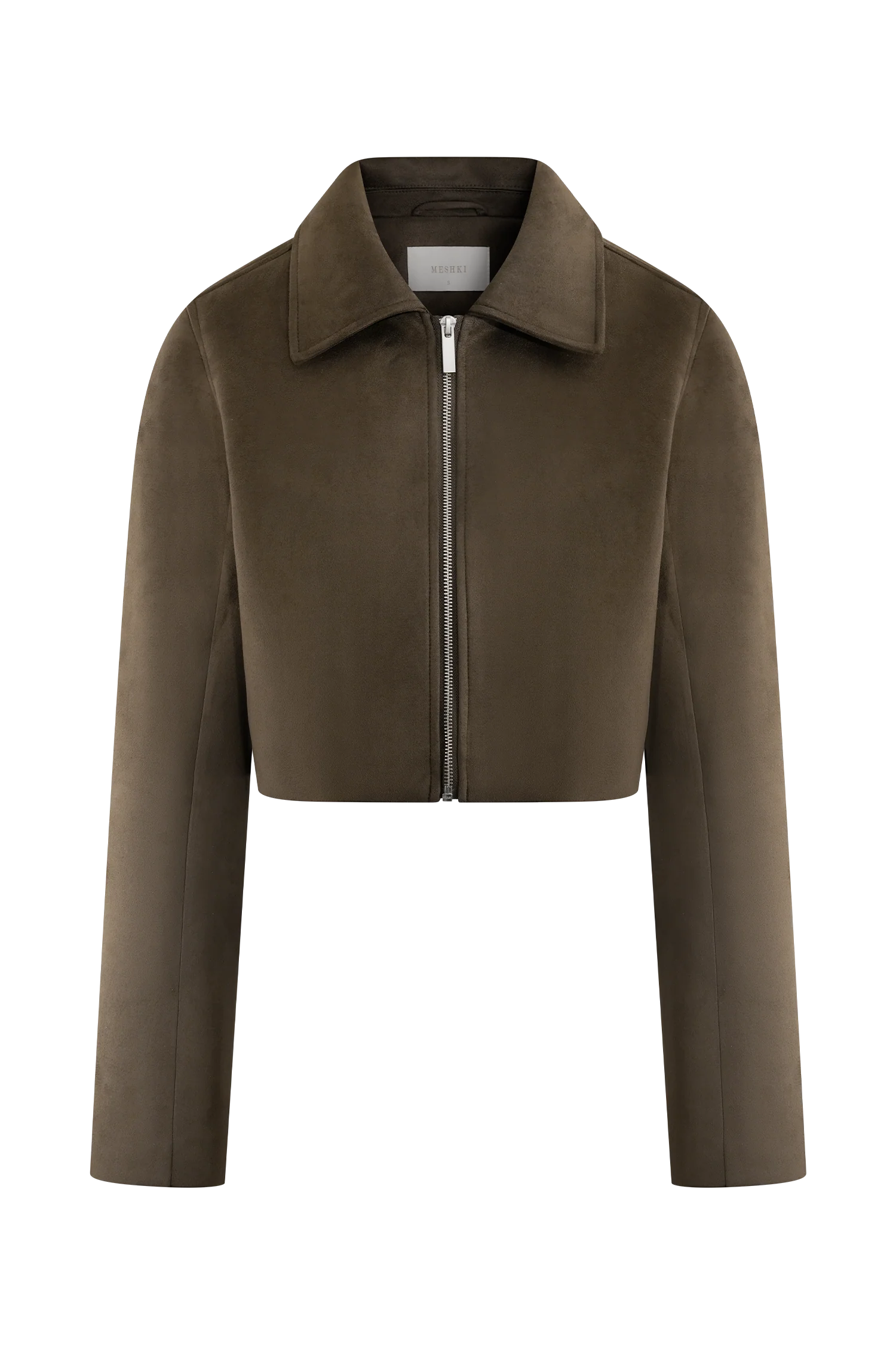 Hayes Faux Suede Collared Jacket Chocolate