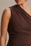 Darcie Brown Asymmetric Neck Maternity Maxi Dress