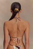 Marquise Bikini Top Chocolate Deco Fleur Print