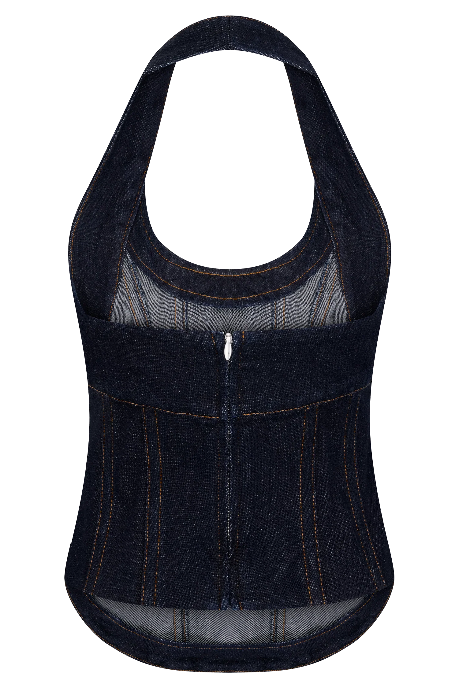 Meadow Denim Corset Halter Top Indigo Blue