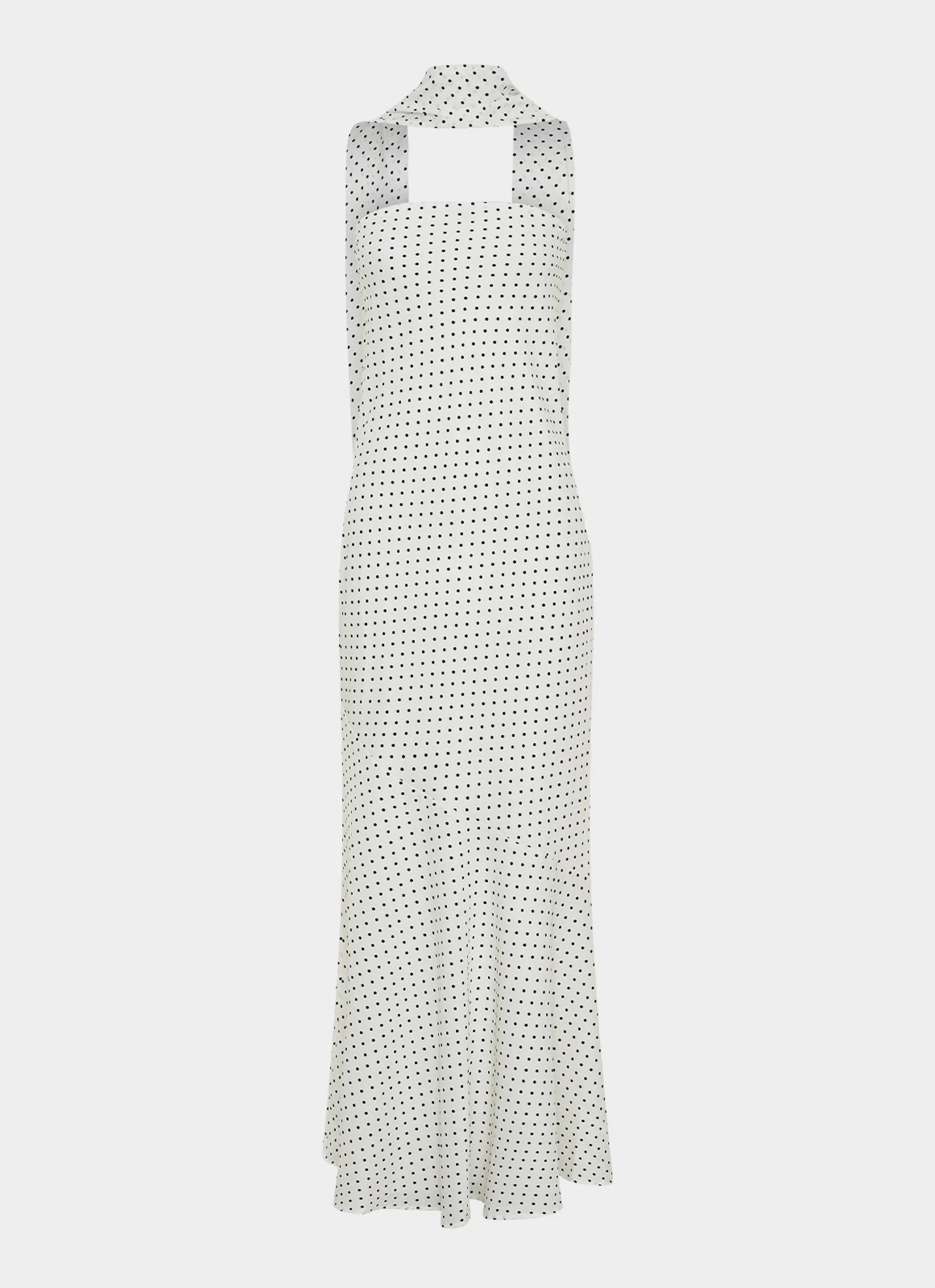 Under The Pagoda Maxi Dress White Polkadot