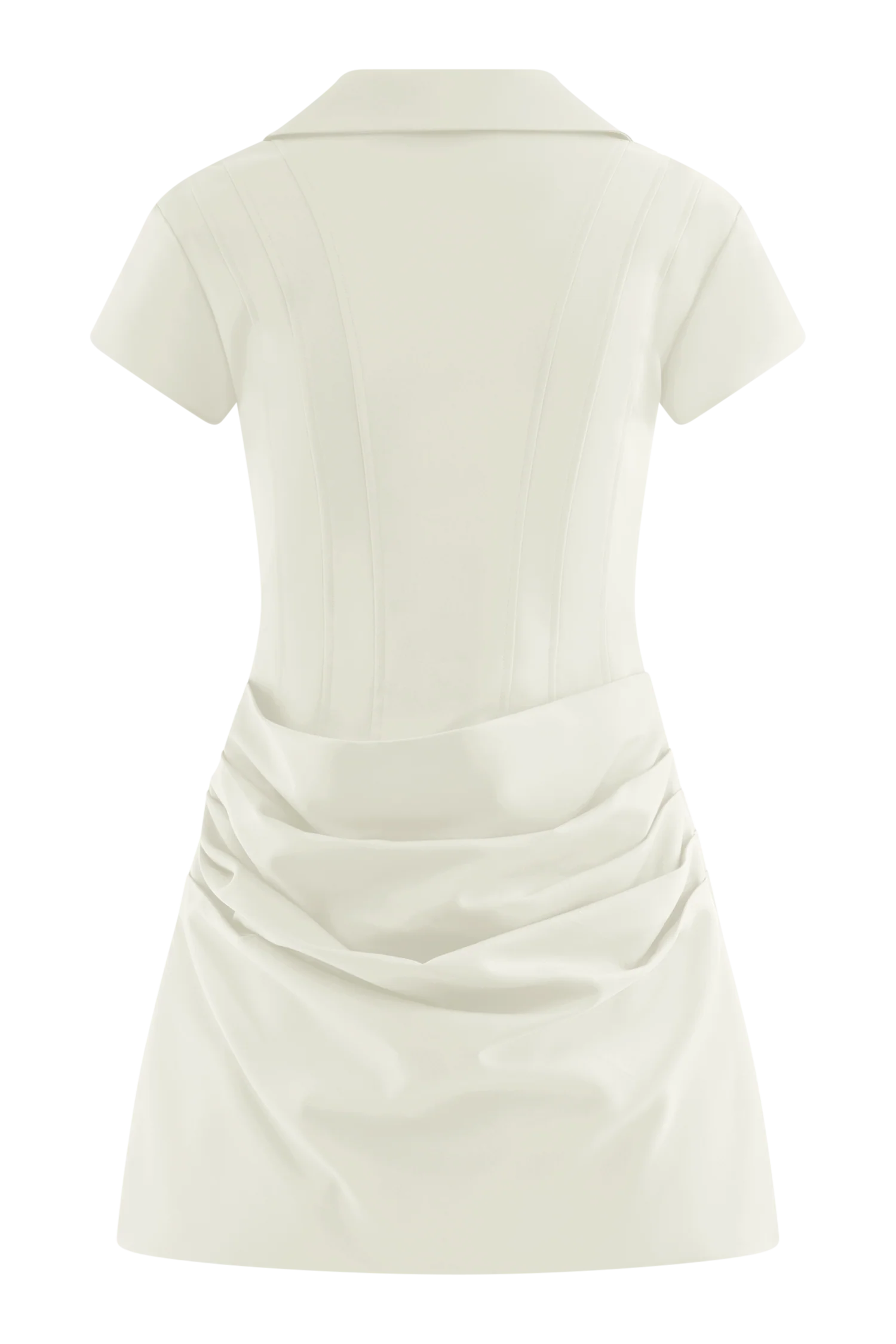 Tarryn Collared Cotton Mini Dress White
