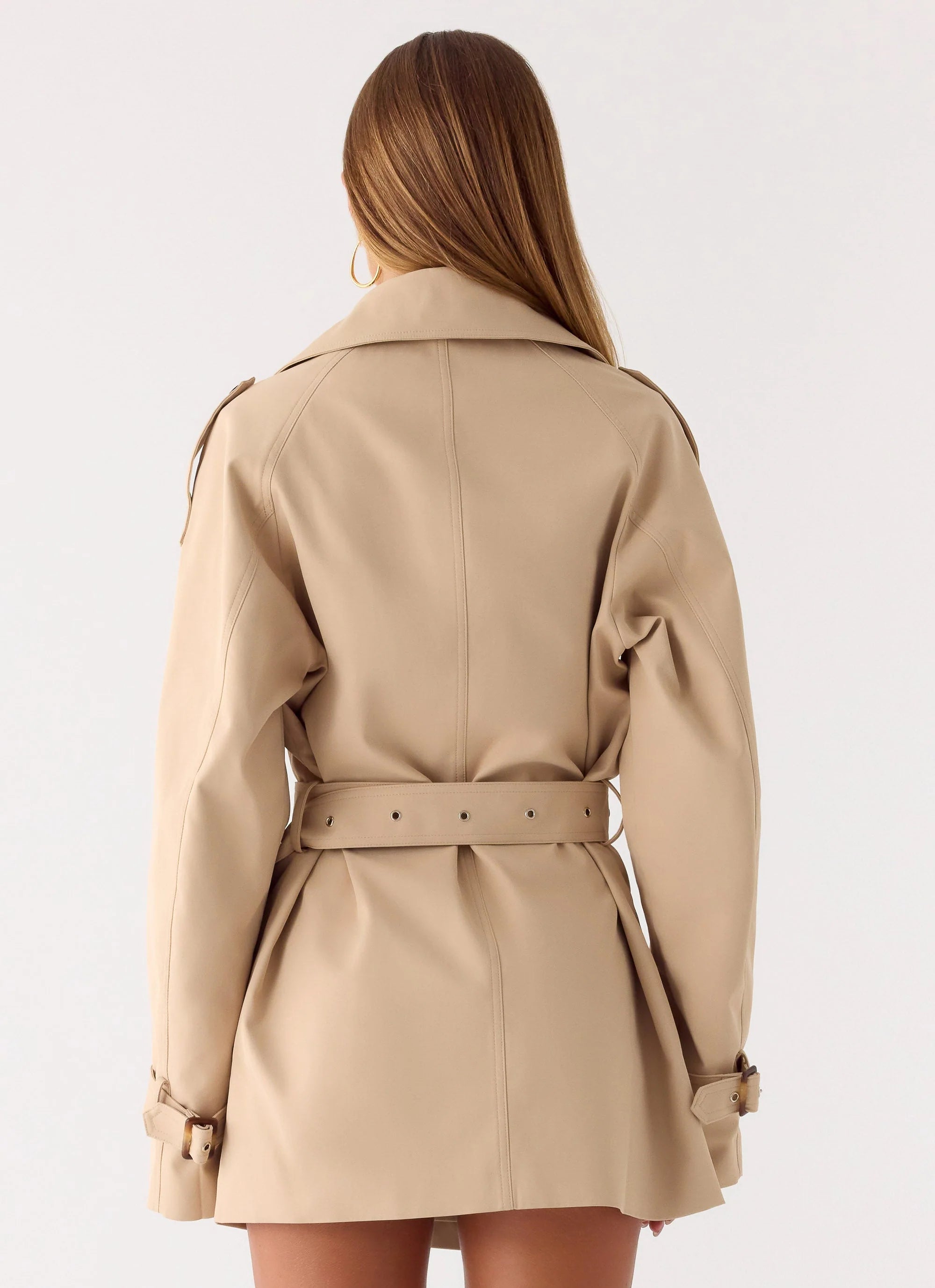 Jackie Mini Trench Coat Tan