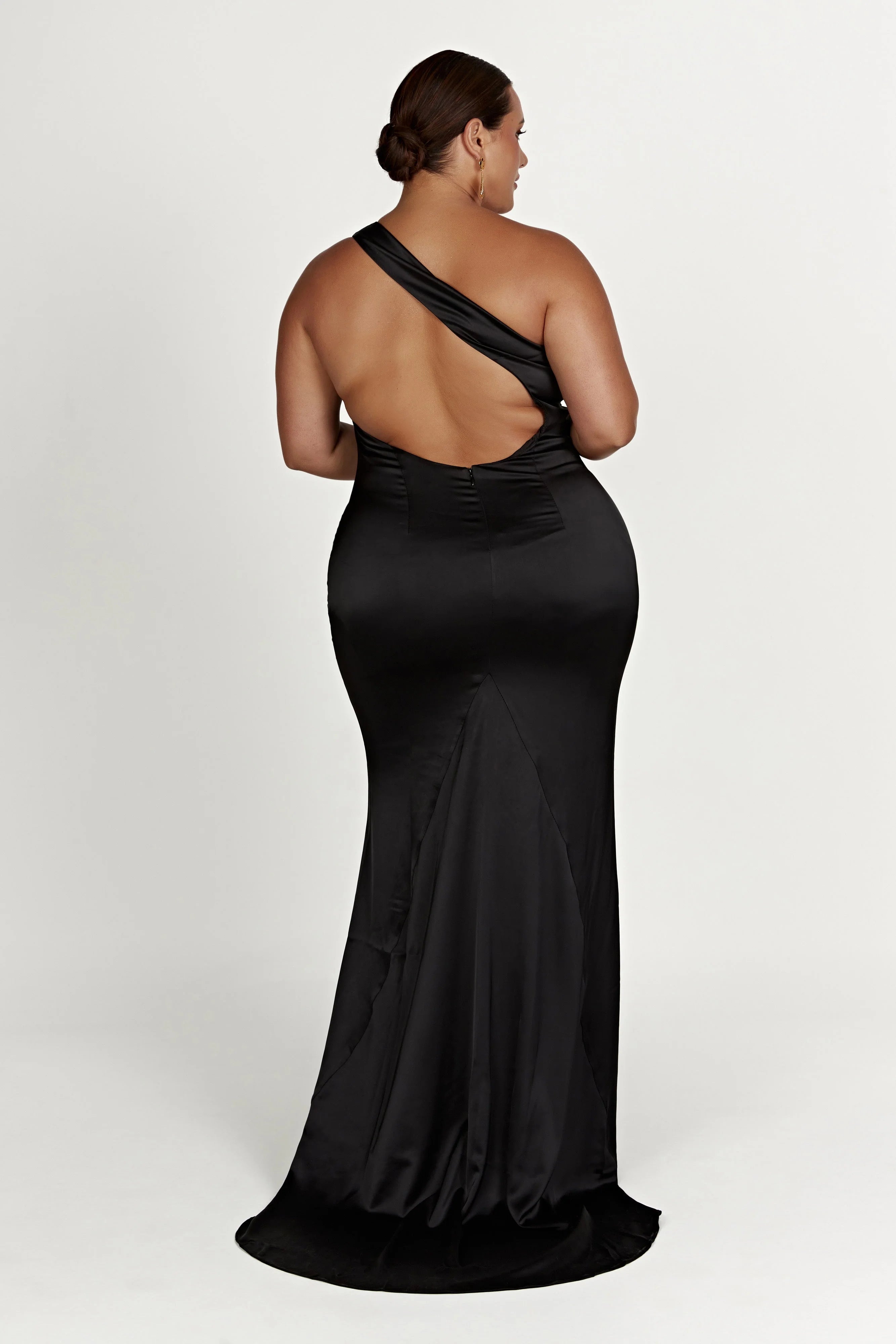 Harper One Shoulder Gown Black