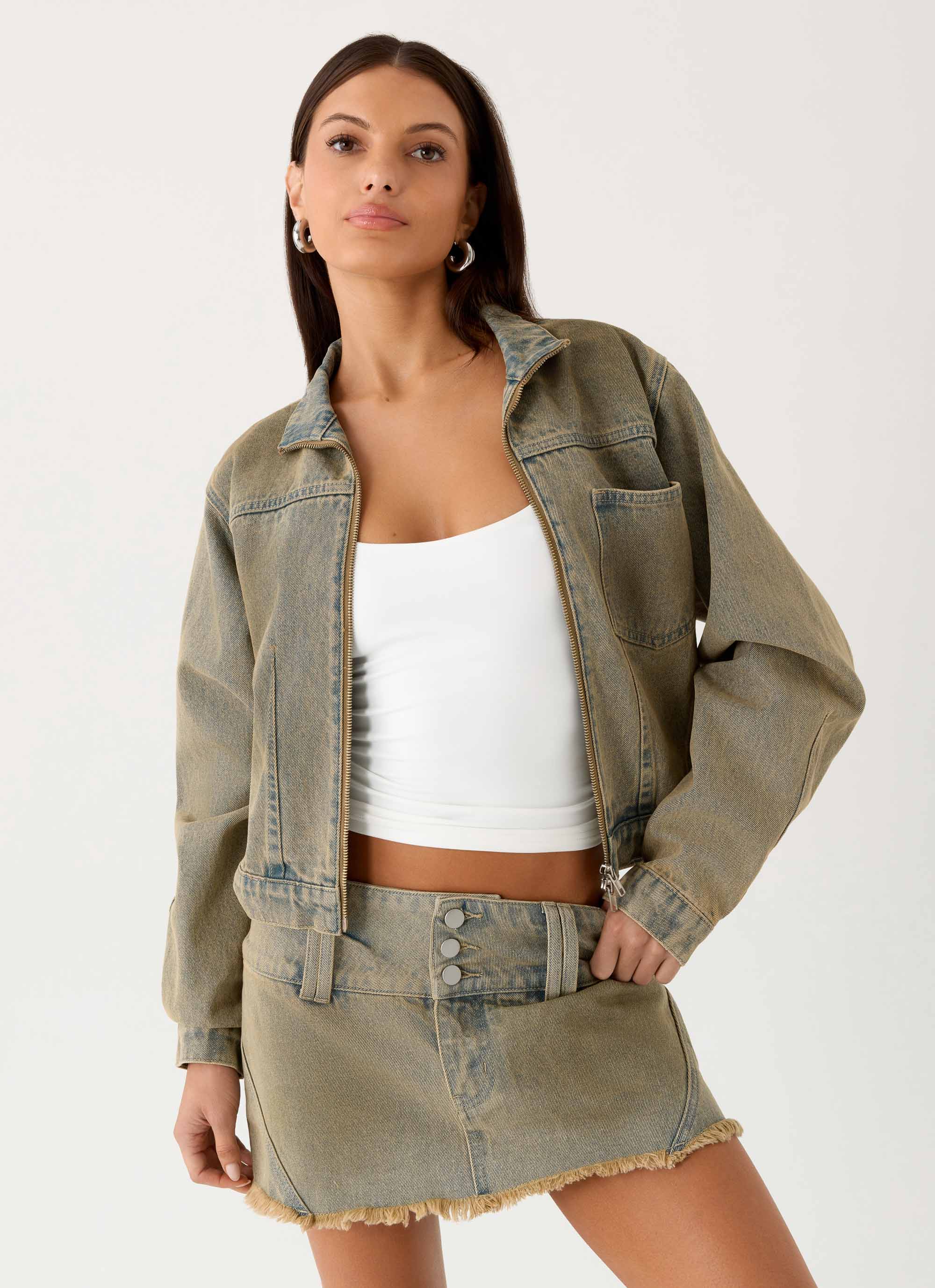 Roman Darts Jean Jacket Vintage Tan Wash
