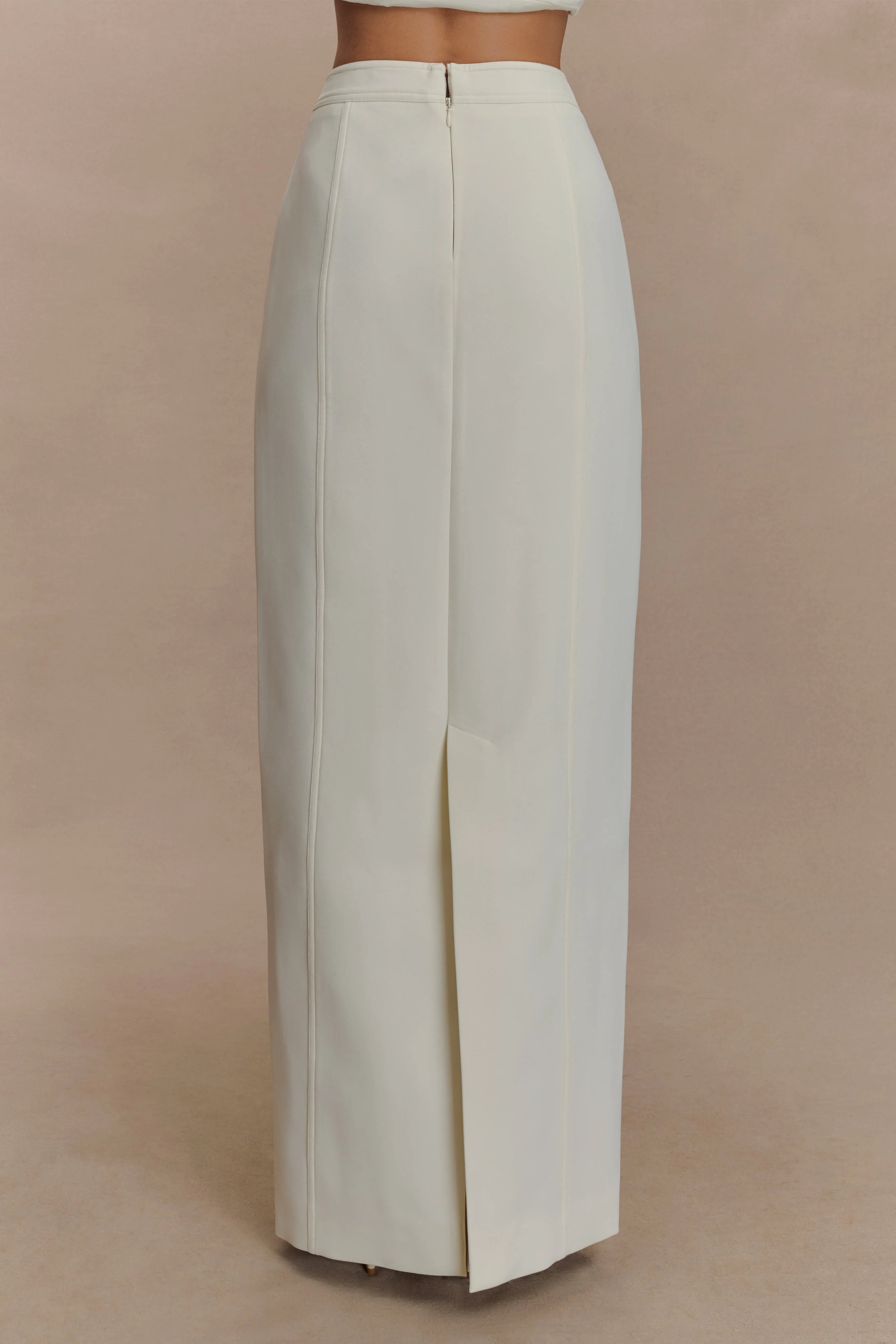 Angelie Suiting Maxi Skirt Ivory