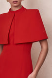Deva Red High Neck Cape