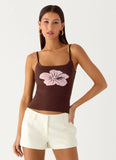 Ofira Knit Tank Top Espresso Meadow