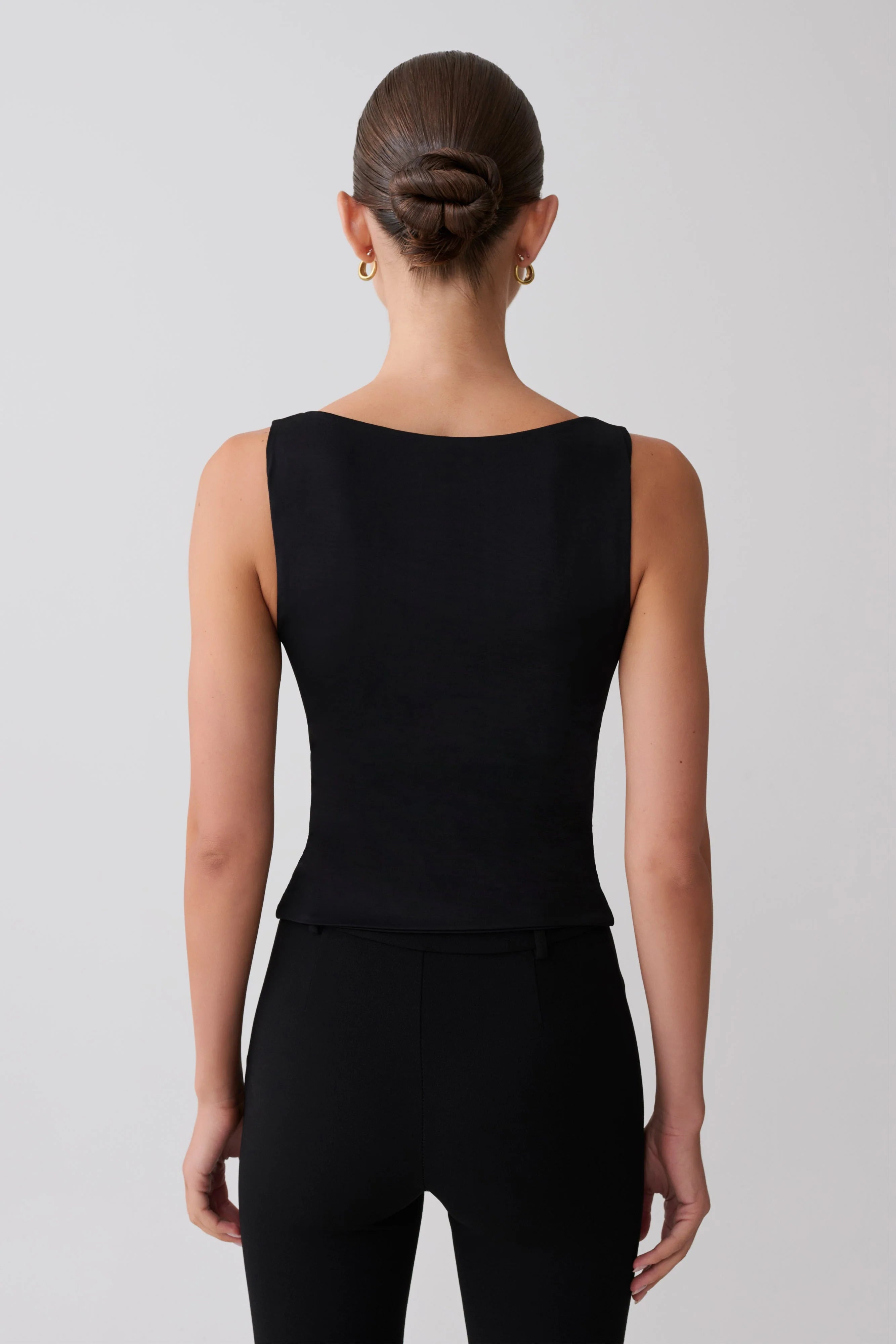 Millie Twist Sleeveless Top Black