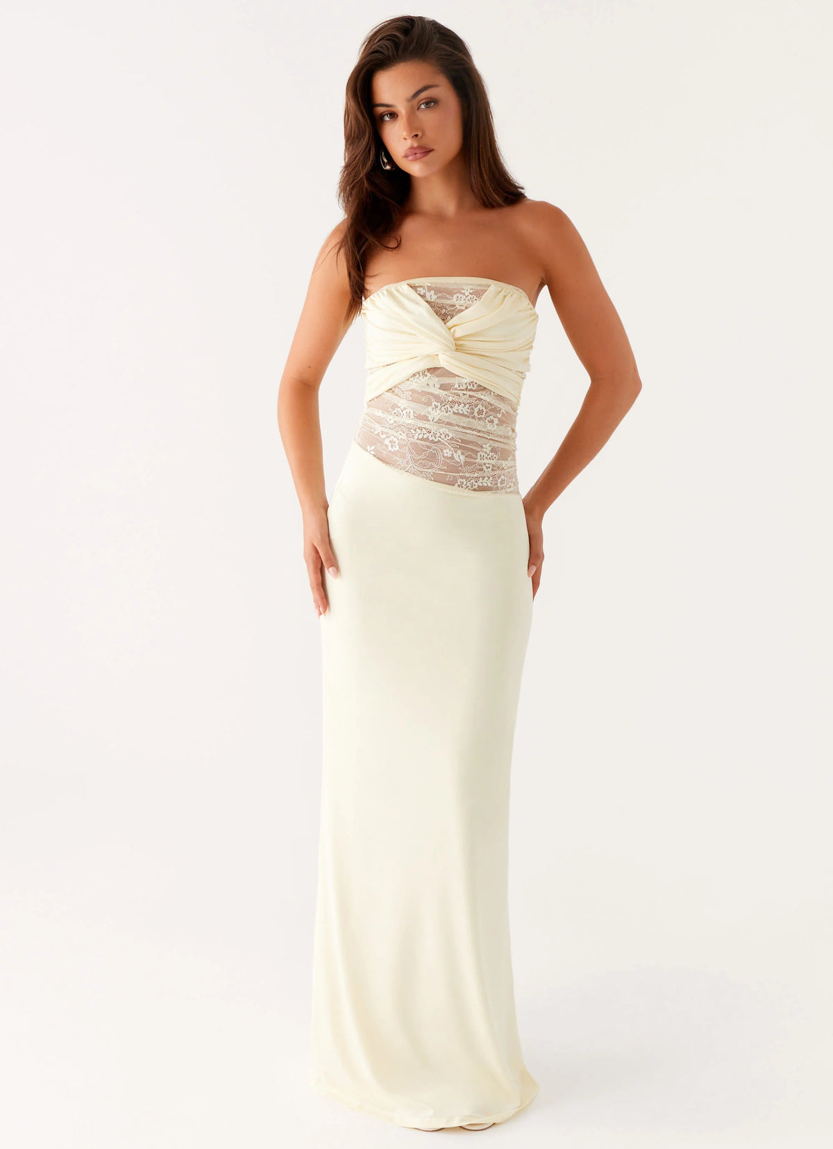Sweet Energy Strapless Maxi Dress Yellow
