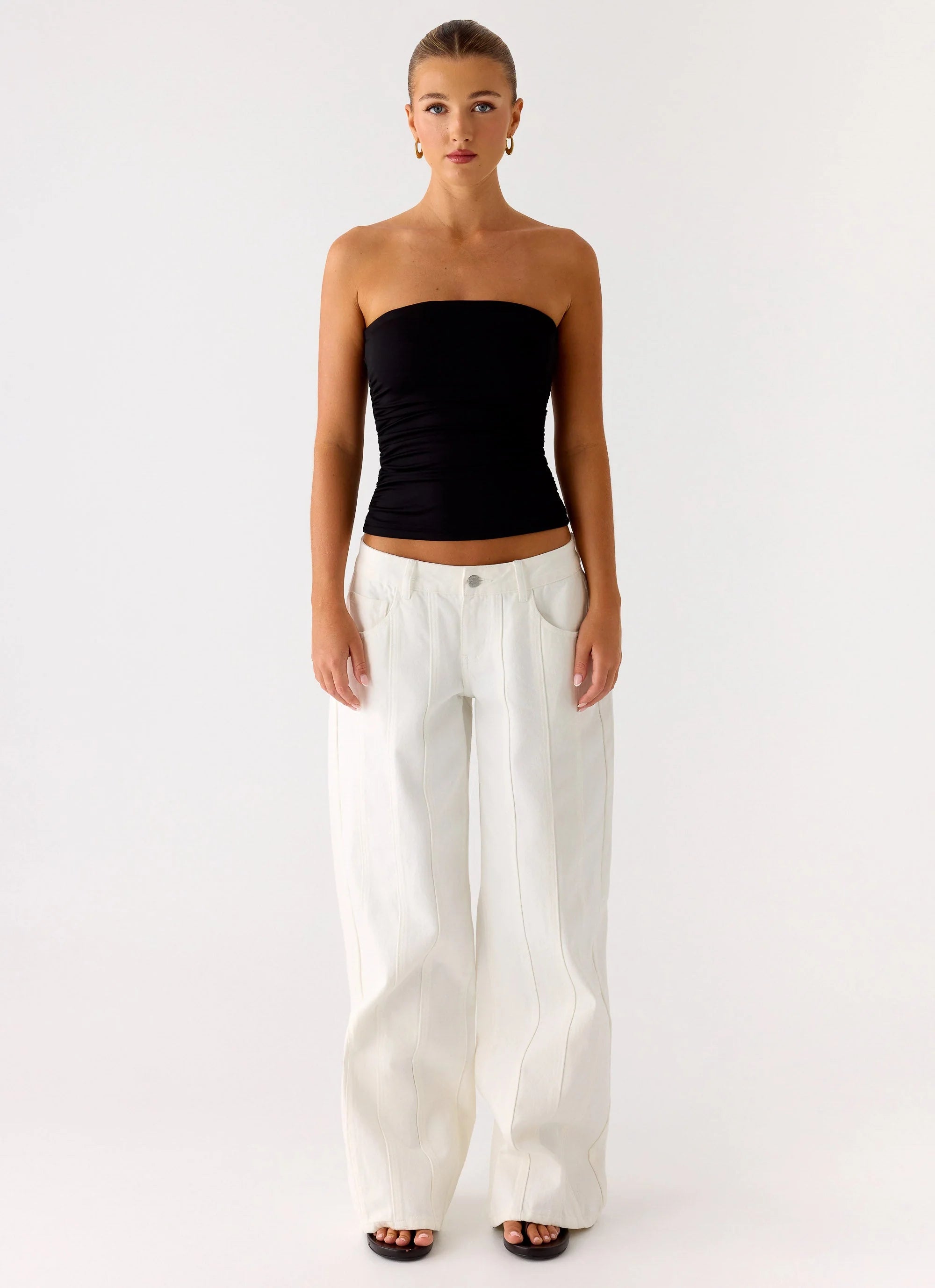 Adrienna Strapless Top Black