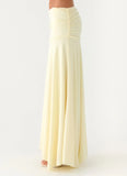 Liana Ruched Maxi Skirt Yellow