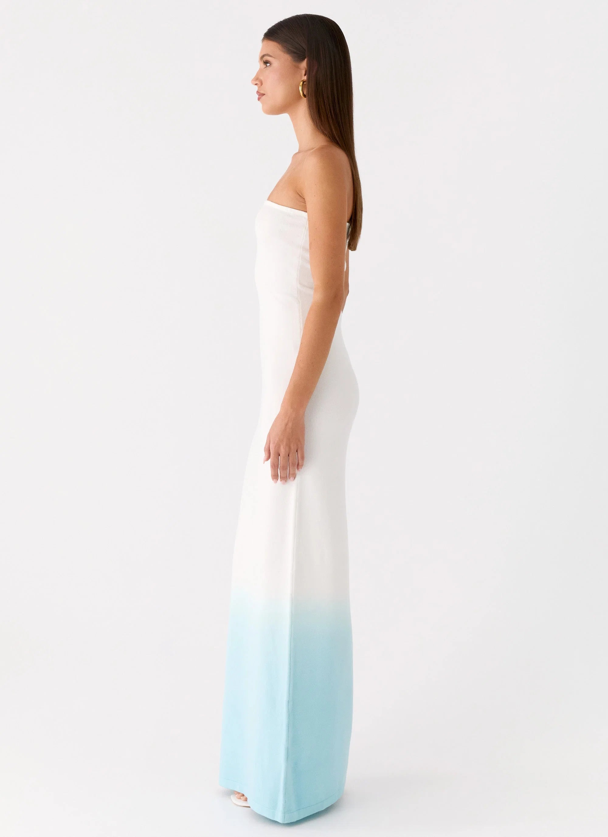 Soft Spoken Knit Maxi Dress Blue Ombre