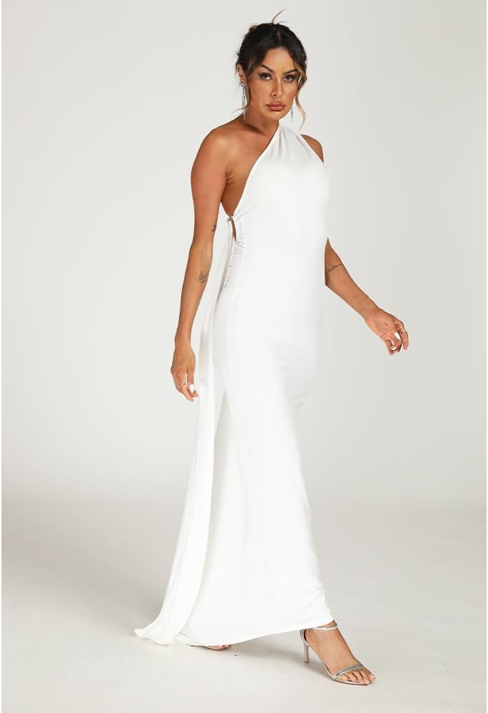 Women Sexy Backless Dress Bodycon Sleeveless Open Back Maxi Dress Formal Cocktail Wedding Guest
