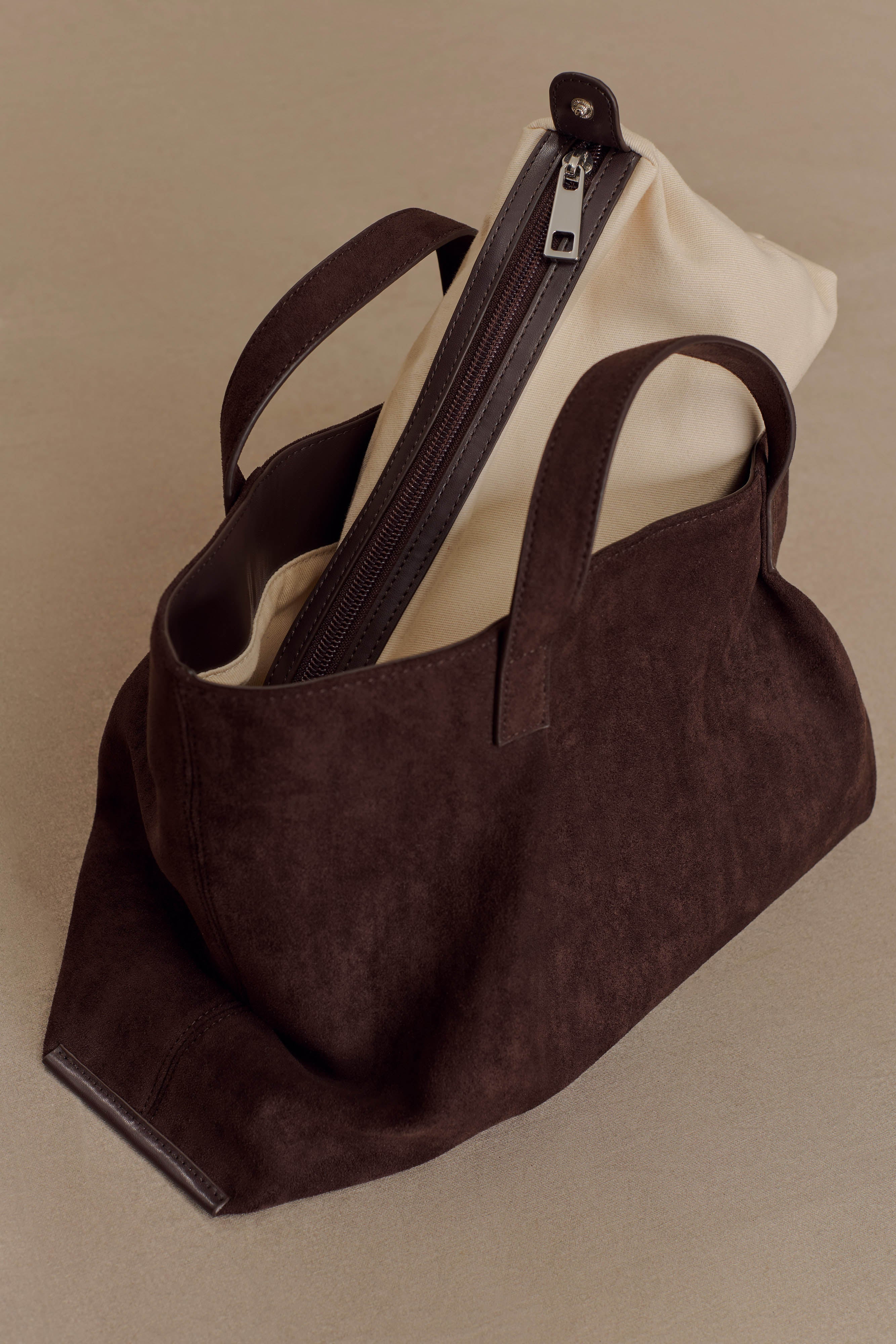 Baylor Faux Suede Bag Chocolate