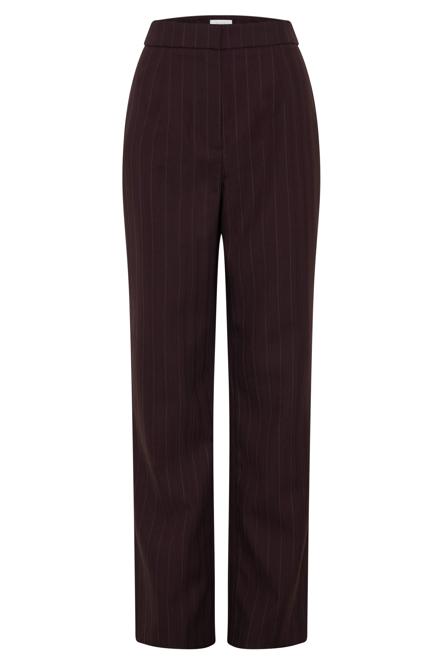 Agatha Straight Leg Suiting Pants Plum Pinstripe