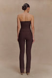 Elodie Ribbed Knit Pants Chocolate